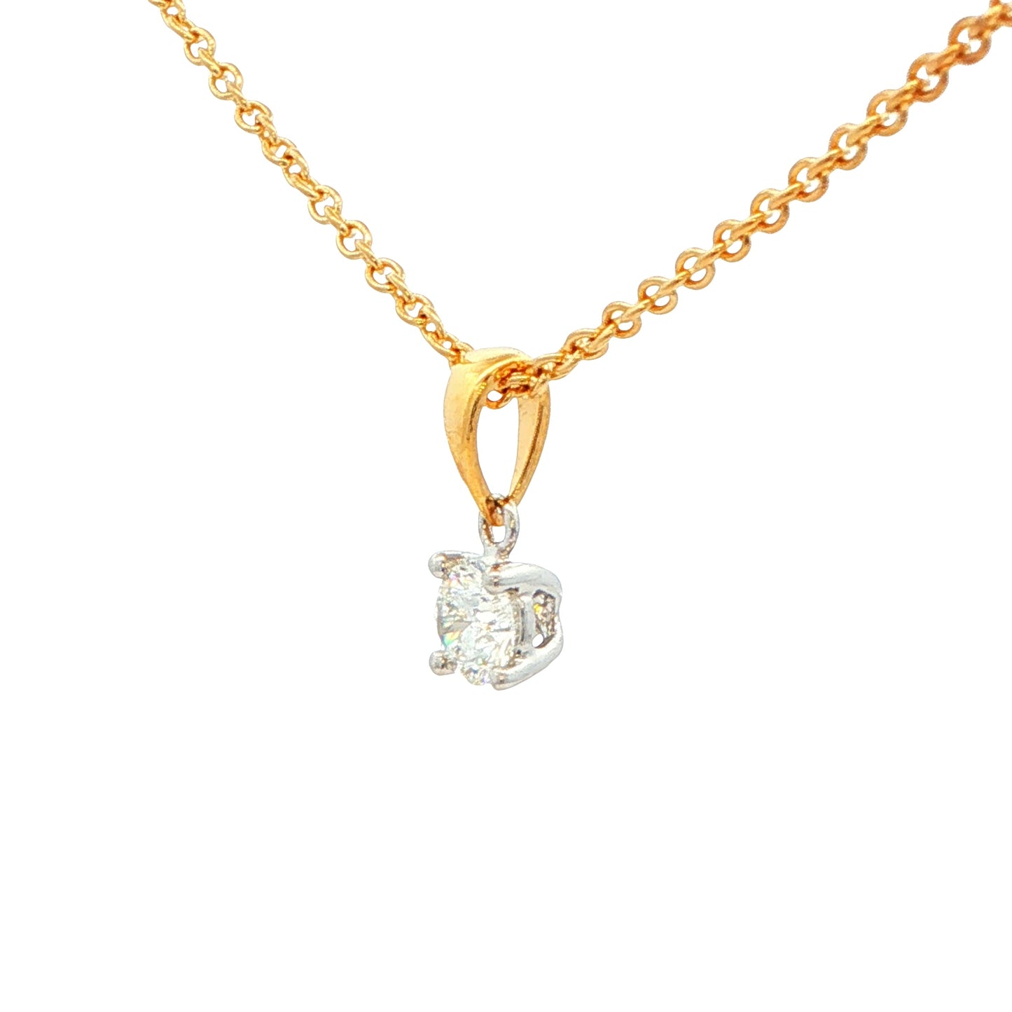 Round brilliant cut diamond solitaire pendant - 0.30cts