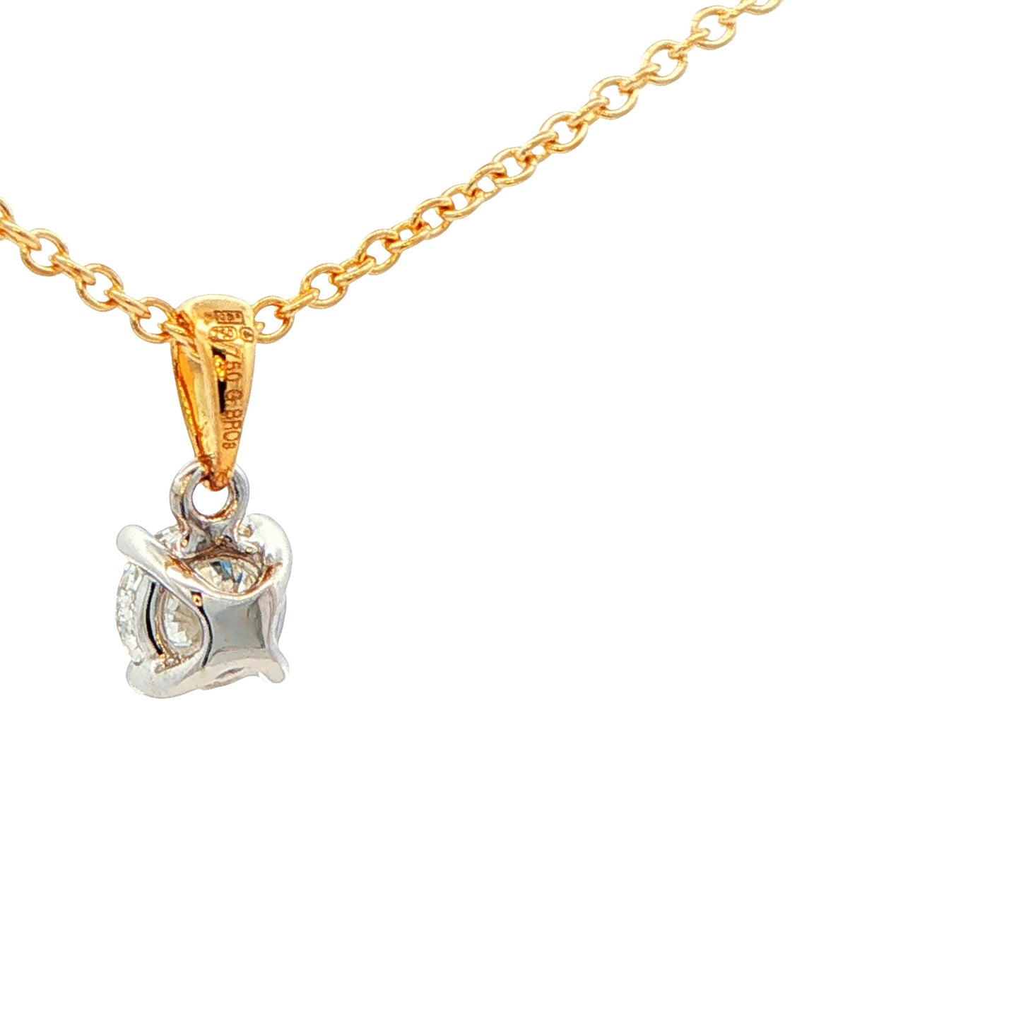 Round brilliant cut diamond solitaire pendant - 0.60cts