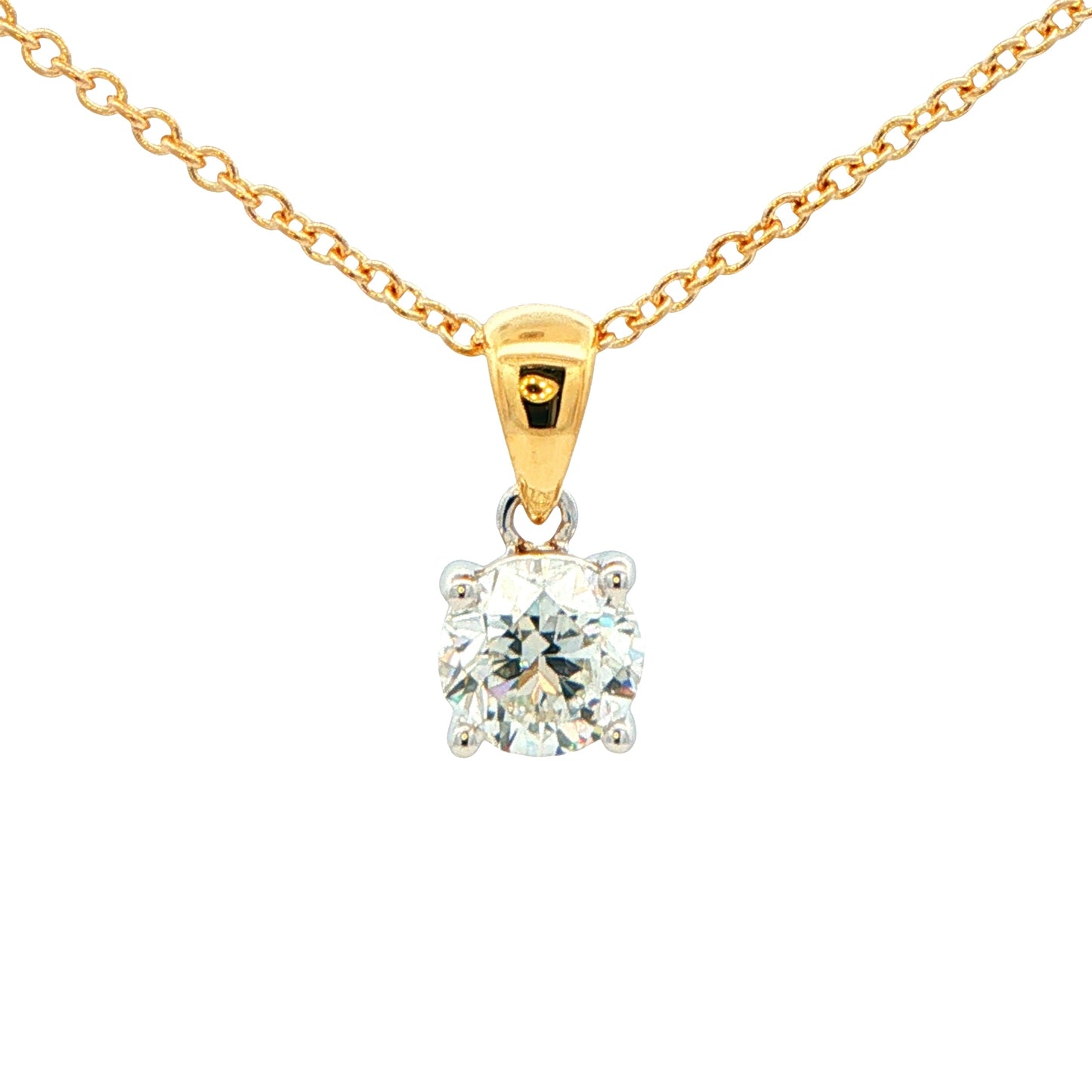Round Brilliant cut diamond solitaire pendant - 1.00cts