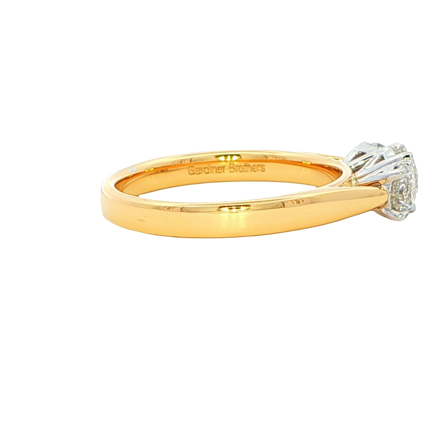 Yellow Gold Round Brilliant cut diamond 3 stone ring - 1.05cts Gardiner Brothers