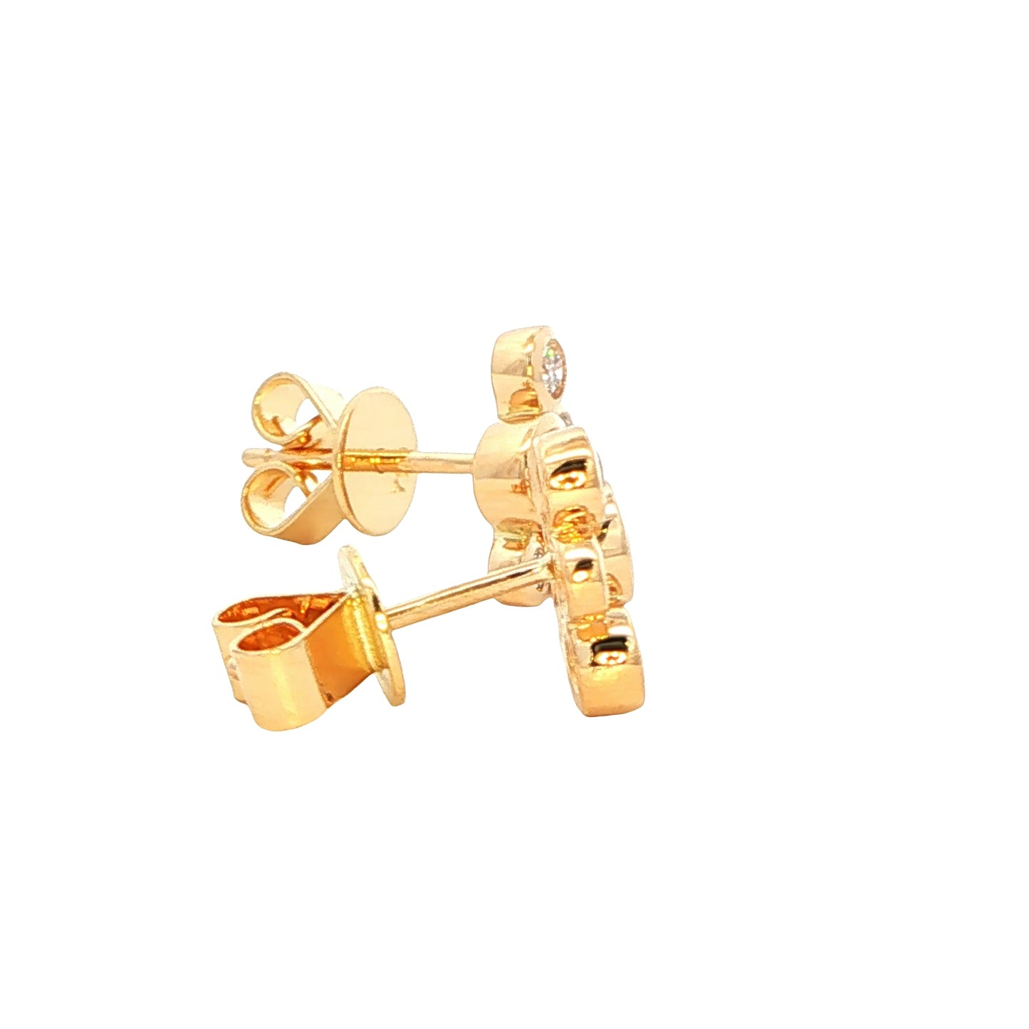 Round Brilliant cut diamond set bubble style earrings Gardiner Brothers