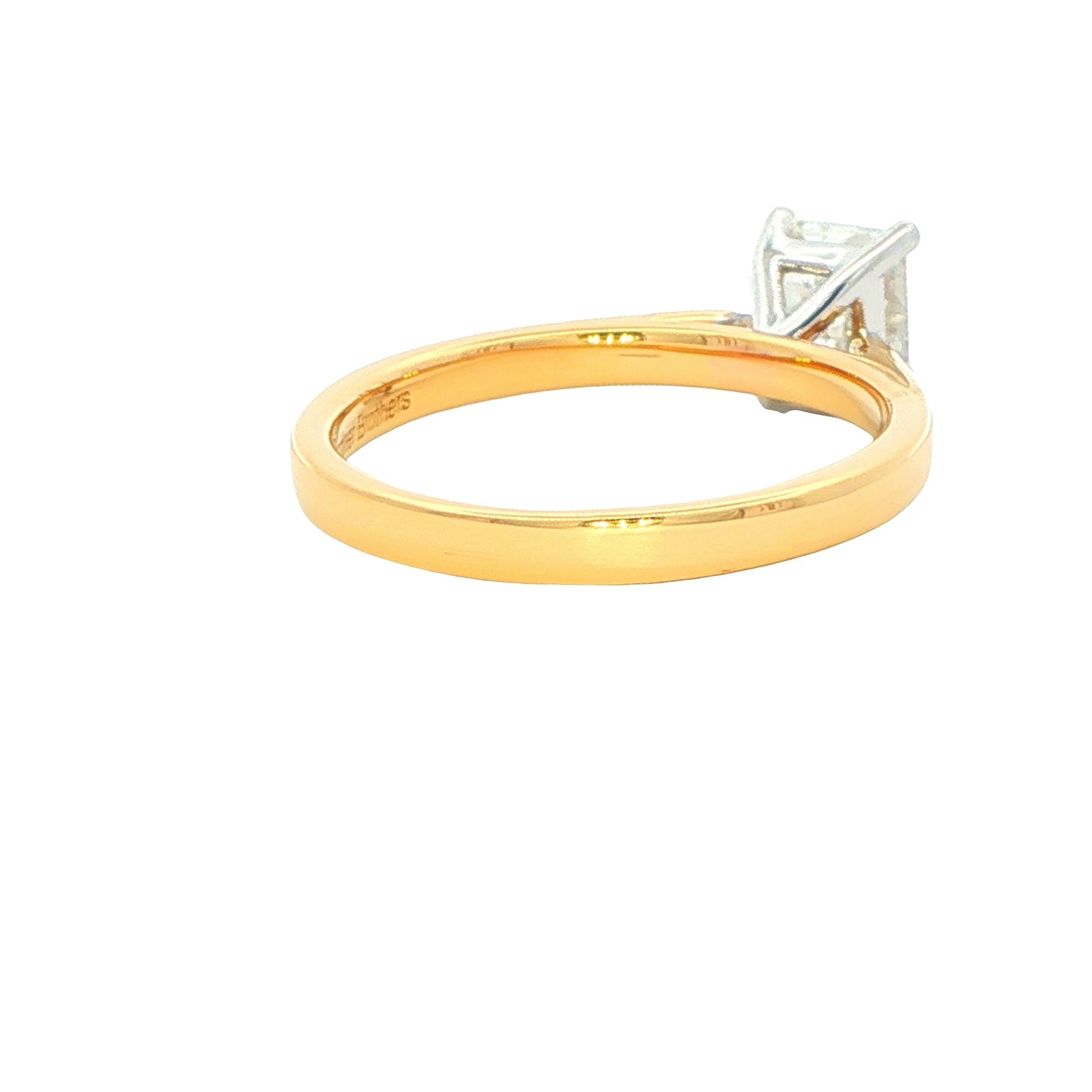 Yellow Gold Radiant cut diamond solitaire ring - 1.03cts Gardiner Brothers