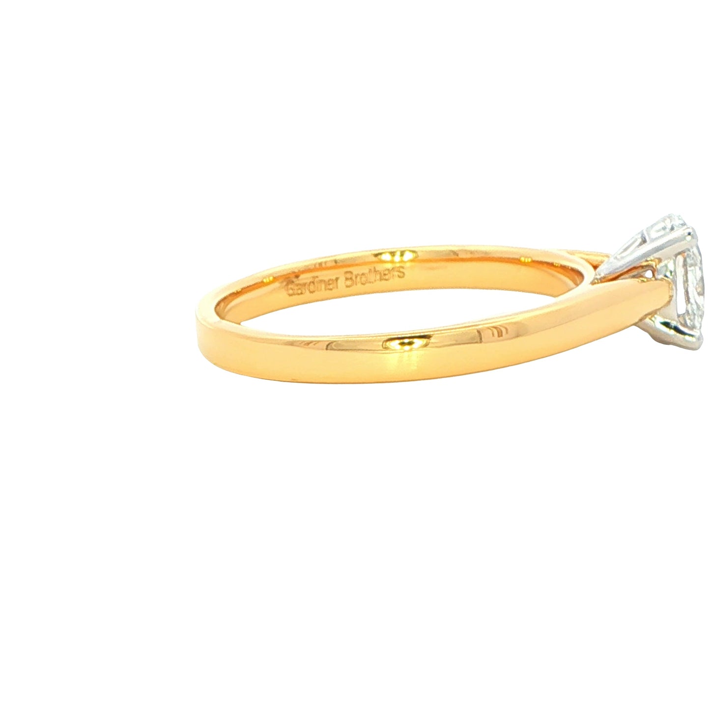 Yellow Gold Oval Shaped Diamond Solitaire Ring - 0.50cts Gardiner Brothers