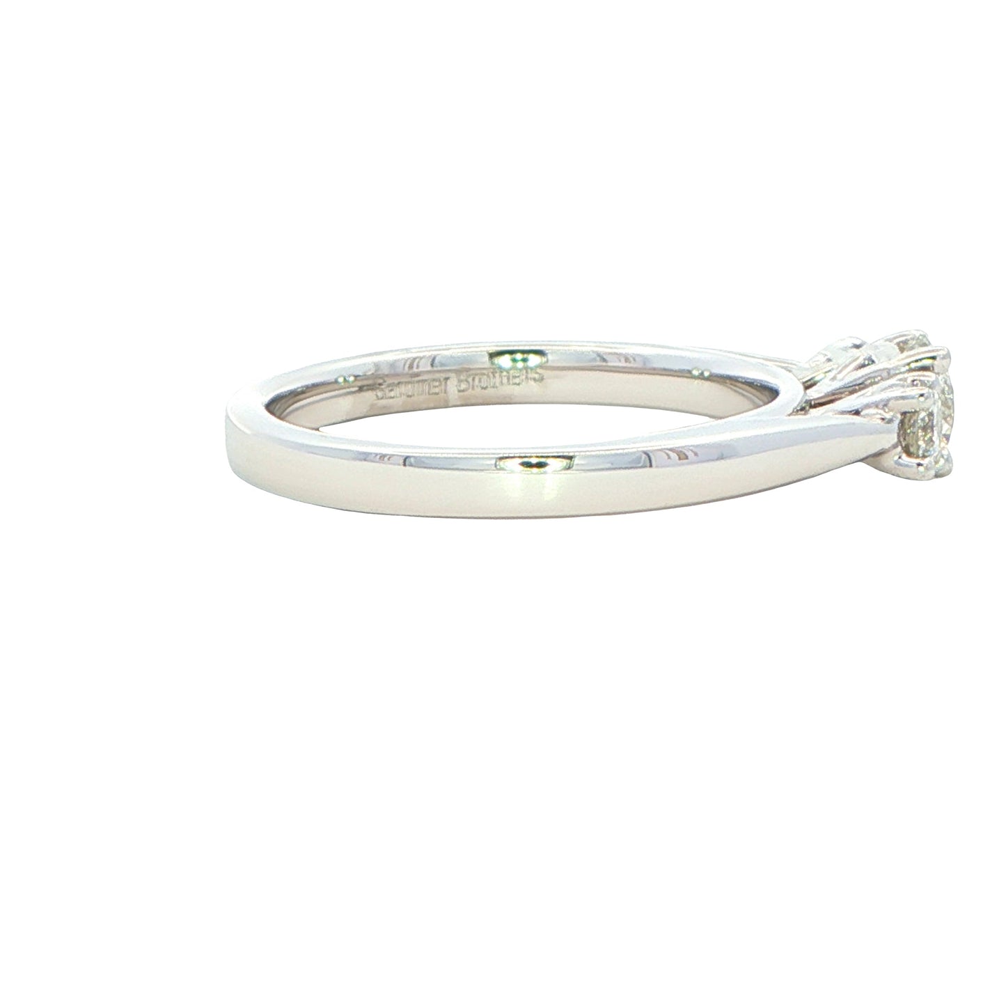 Platinum Round Brilliant cut diamond 3 stone ring - 0.60cts Gardiner Brothers