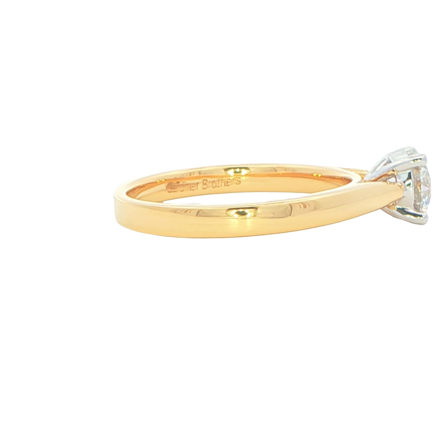 Yellow Gold Round Brilliant cut diamond solitaire ring - 0.71cts Gardiner Brothers