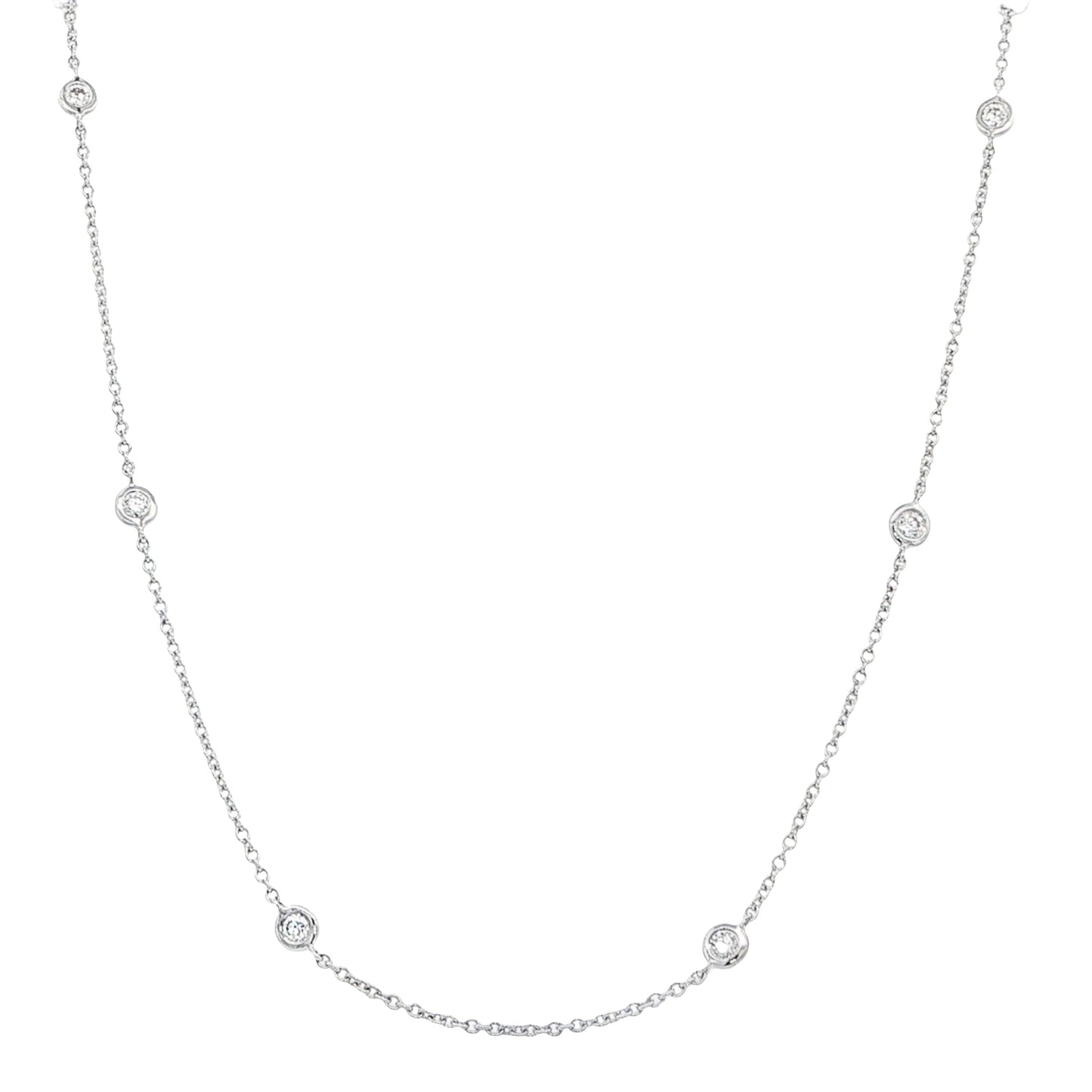 White Gold "Yard Of Diamonds" Style Necklet