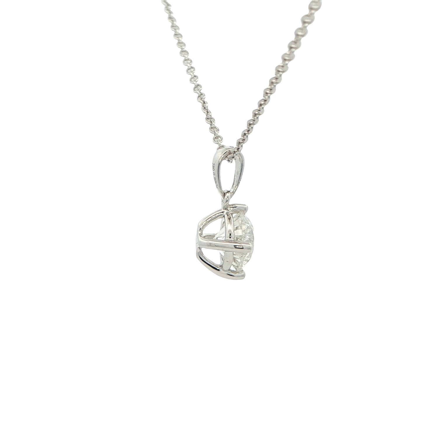 Round Brilliant Cut Diamond Solitaire Pendant - 1.50cts Gardiner Brothers