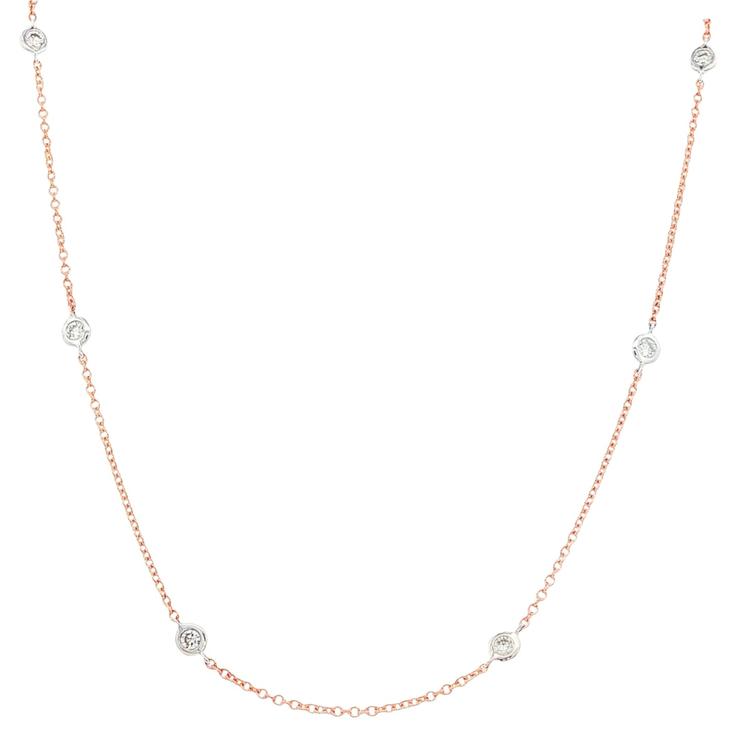 Rose and white gold "yard of diamond" style necklet Gardiner Brothers