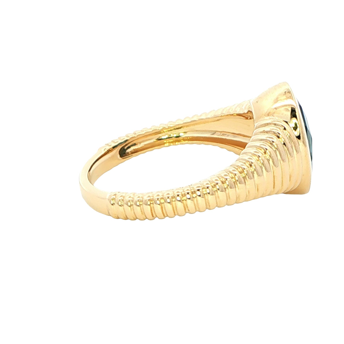 Oval Shaped London Blue Topaz patterned dress ring Gardiner Brothers