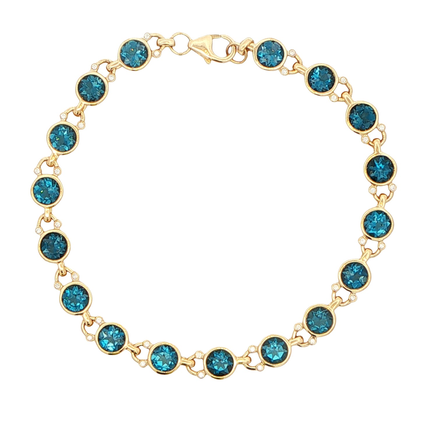 London Blue Topaz and round brilliant cut diamond bracelet Gardiner Brothers