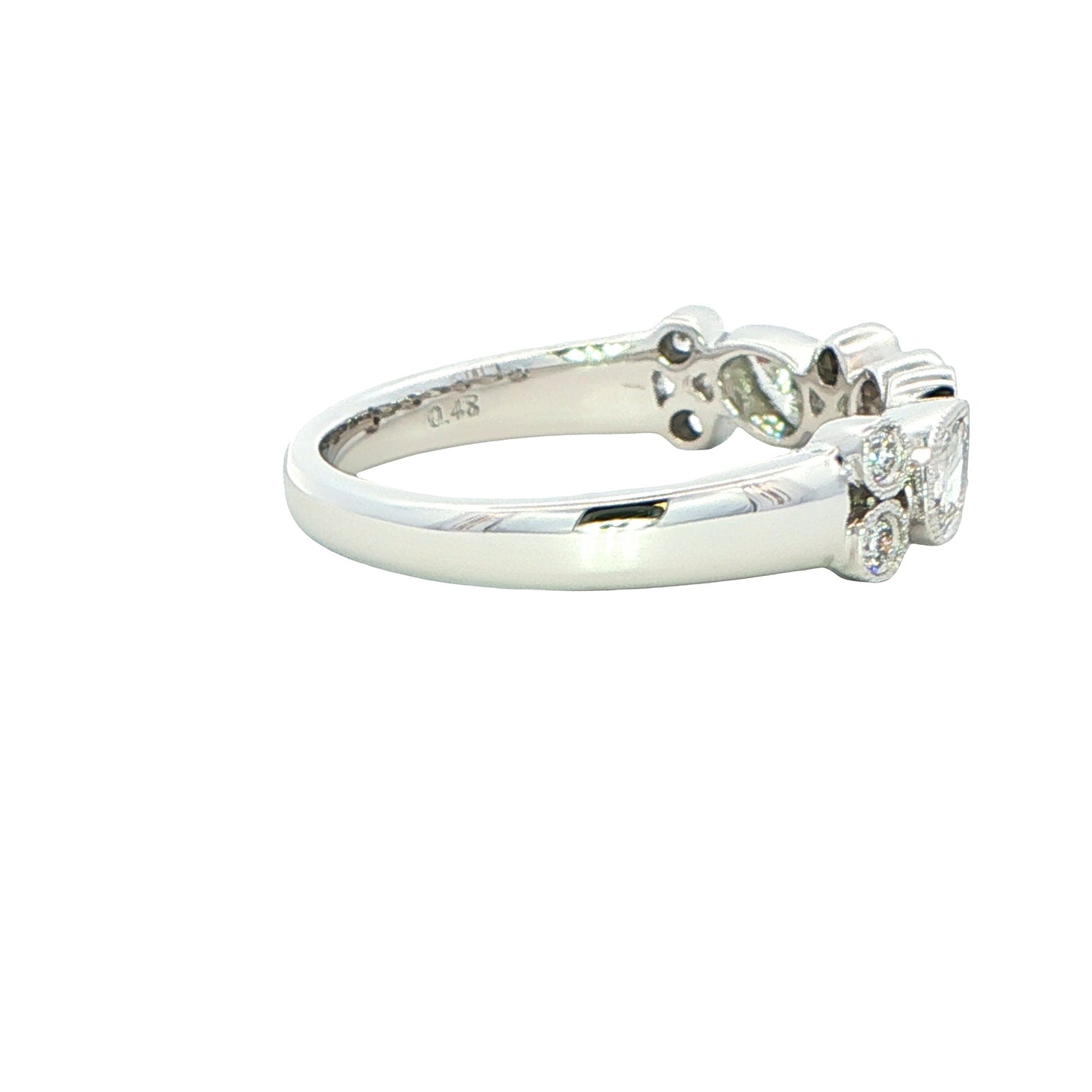 Pear and Round Brilliant Cut Diamond Eternity Ring - 0.48cts