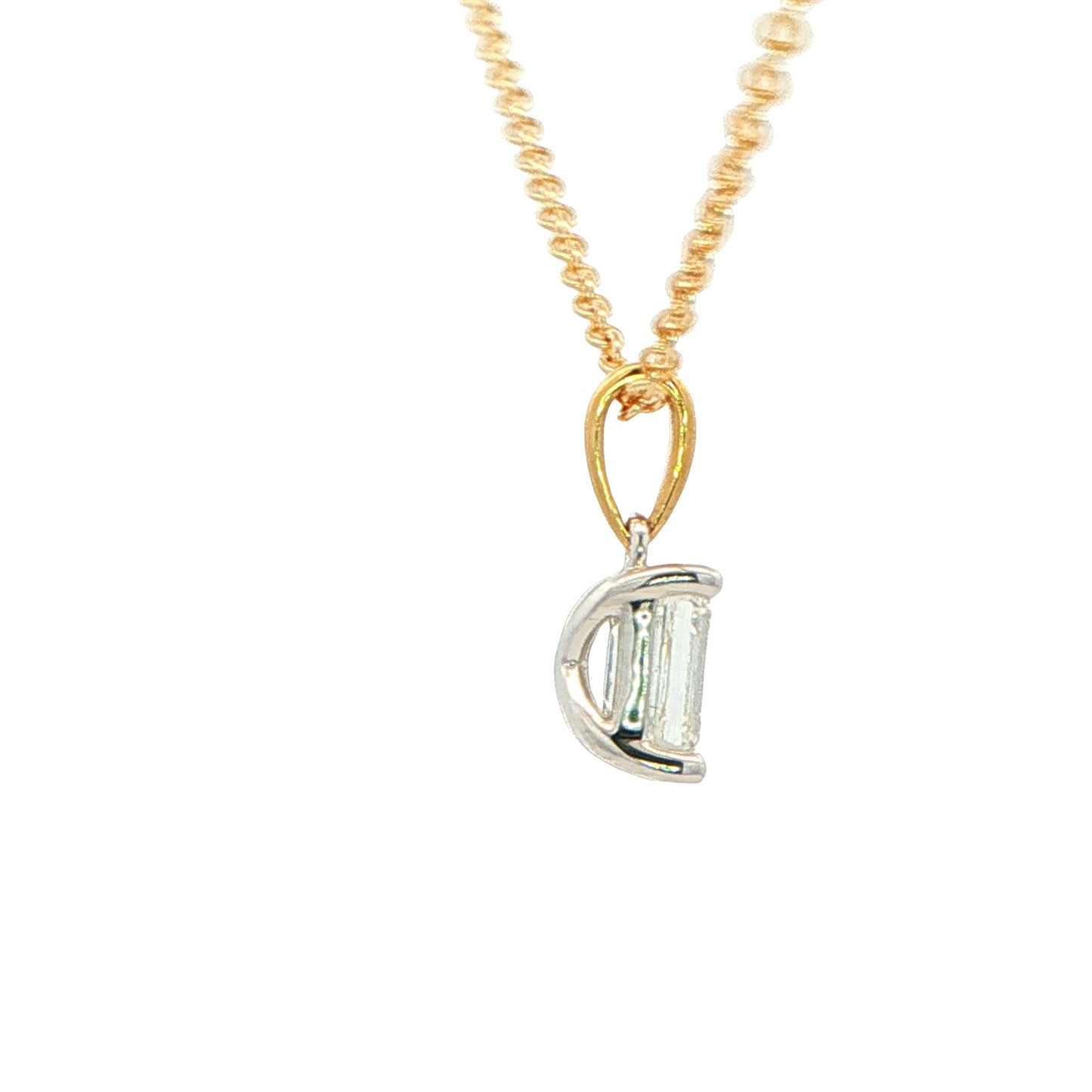 Emerald cut diamond solitaire pendant - 0.80cts Gardiner Brothers