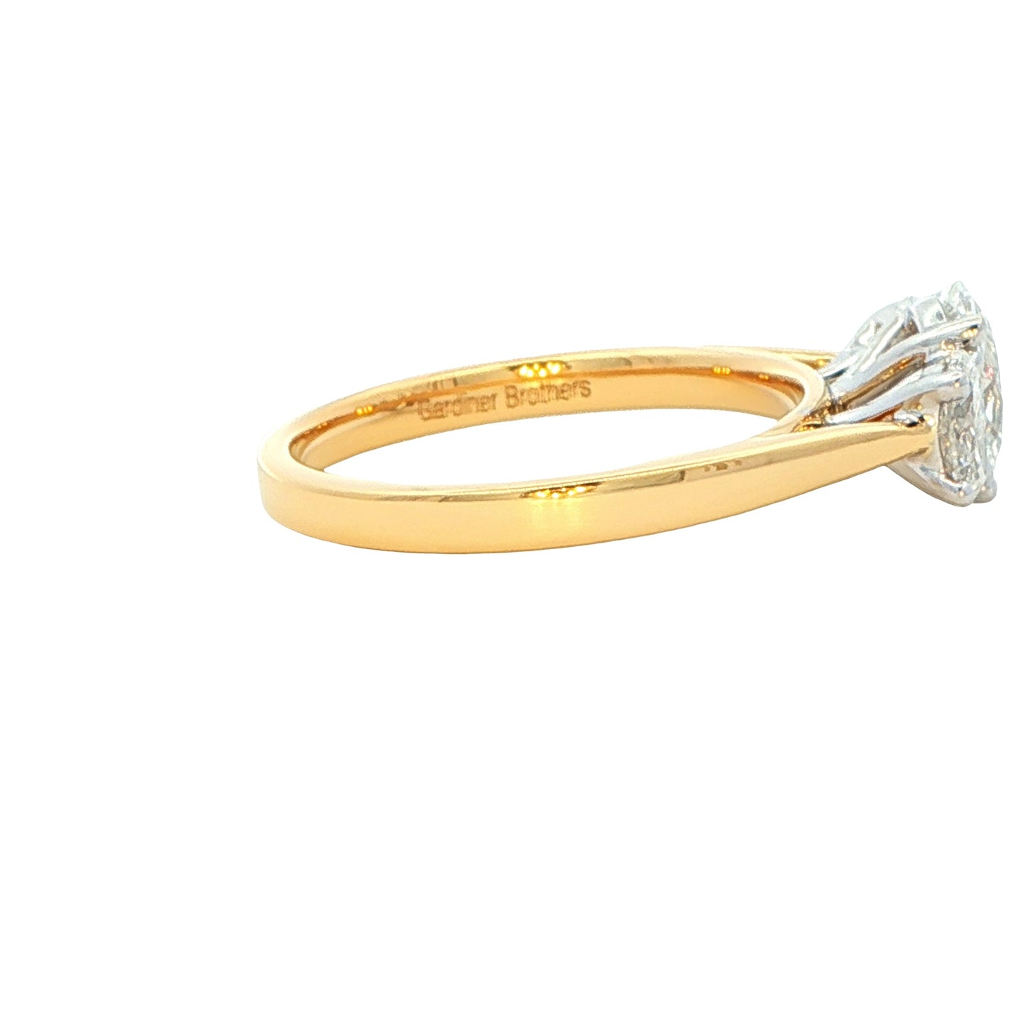 Yellow Gold Oval shaped diamond 3 stone ring - 1.43cts Gardiner Brothers