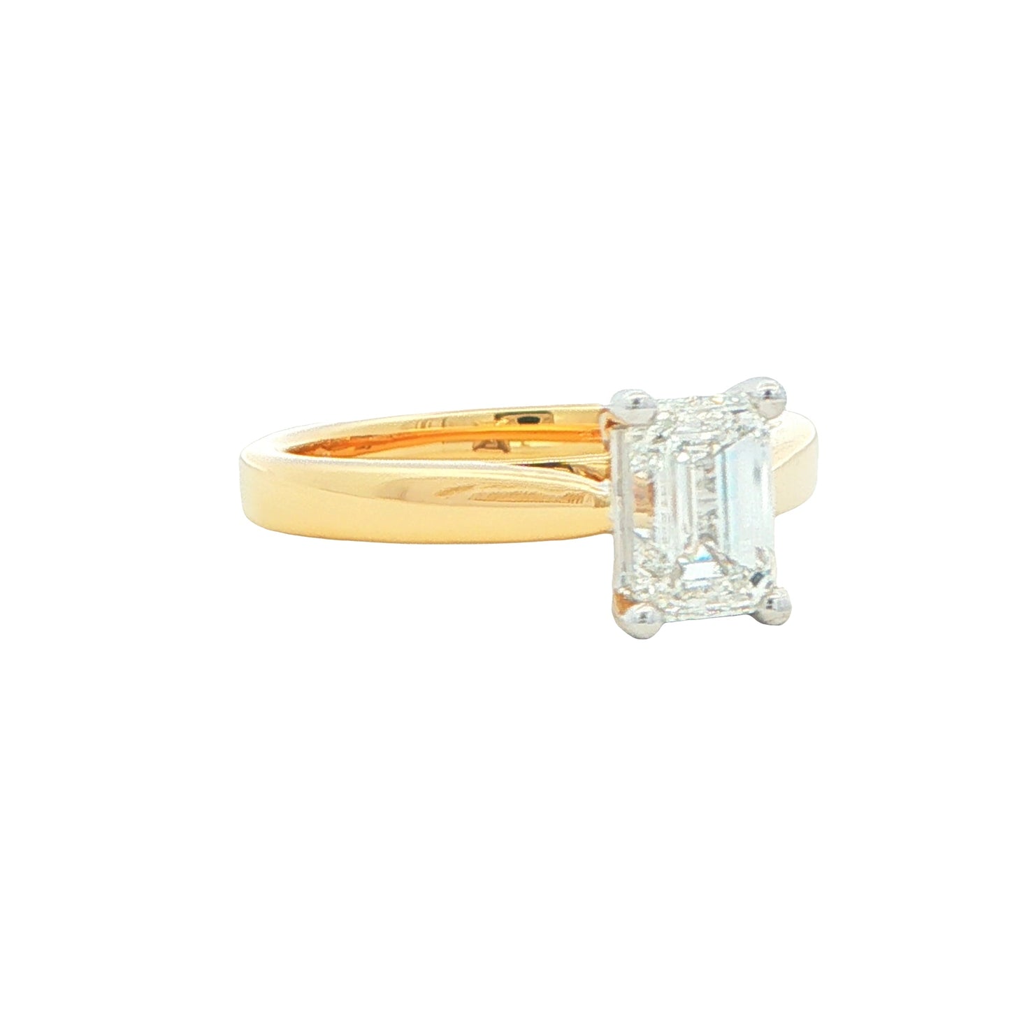 Yellow Gold Emerald Cut Diamond Solitaire Ring - 1.02cts Gardiner Brothers