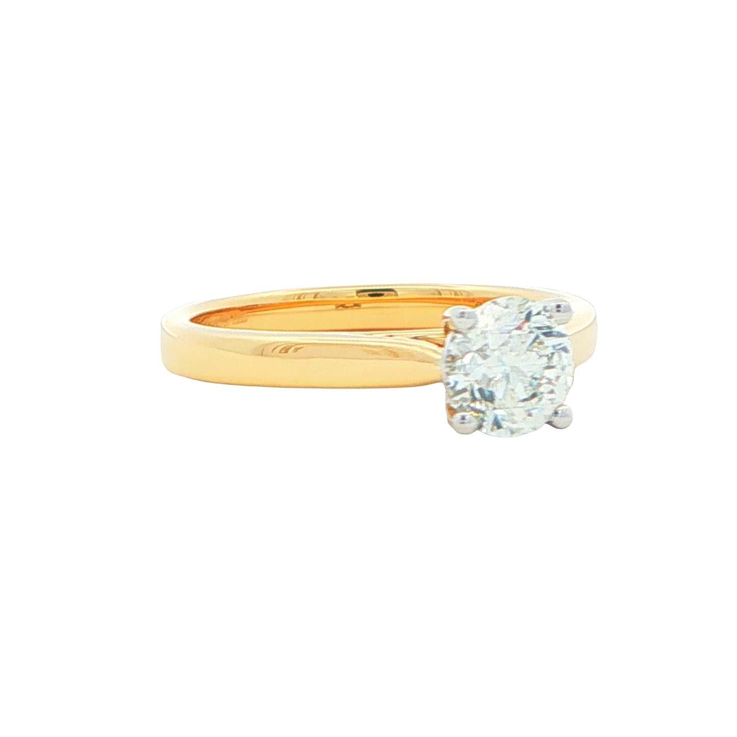Yellow Gold Round Brilliant Cut Diamond Solitaire Ring - 0.80cts Gardiner Brothers