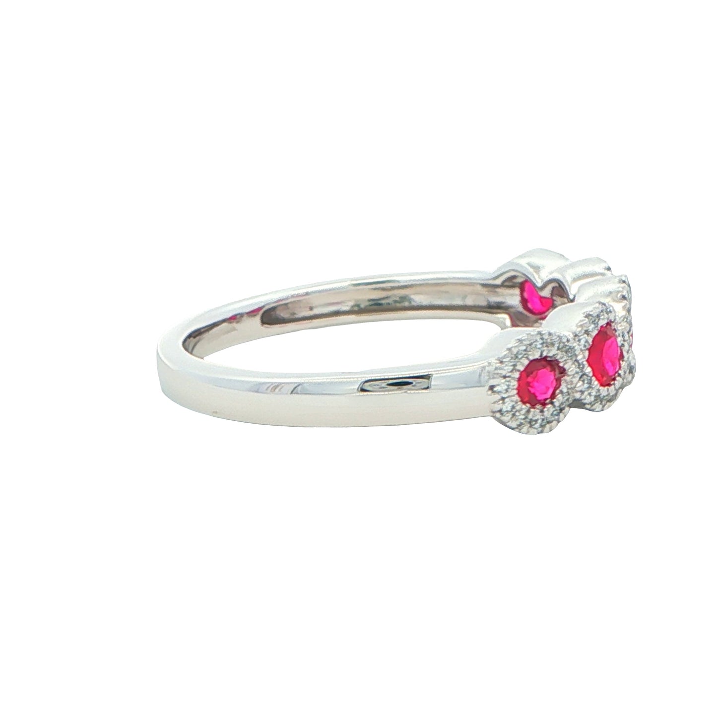 Ruby and Diamond Halo Style Dress Ring Gardiner Brothers