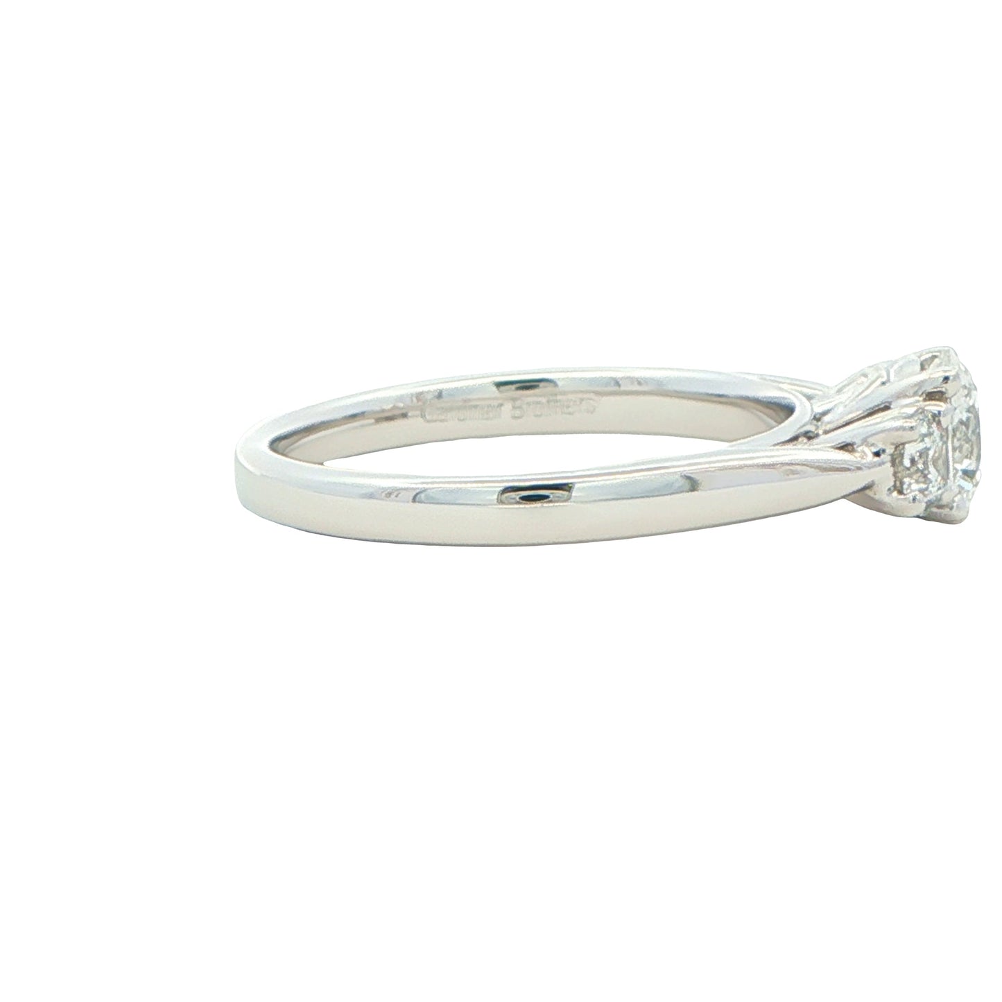 Platinum Round Brilliant Cut Diamond 3 Stone Ring - 1.02cts Gardiner Brothers