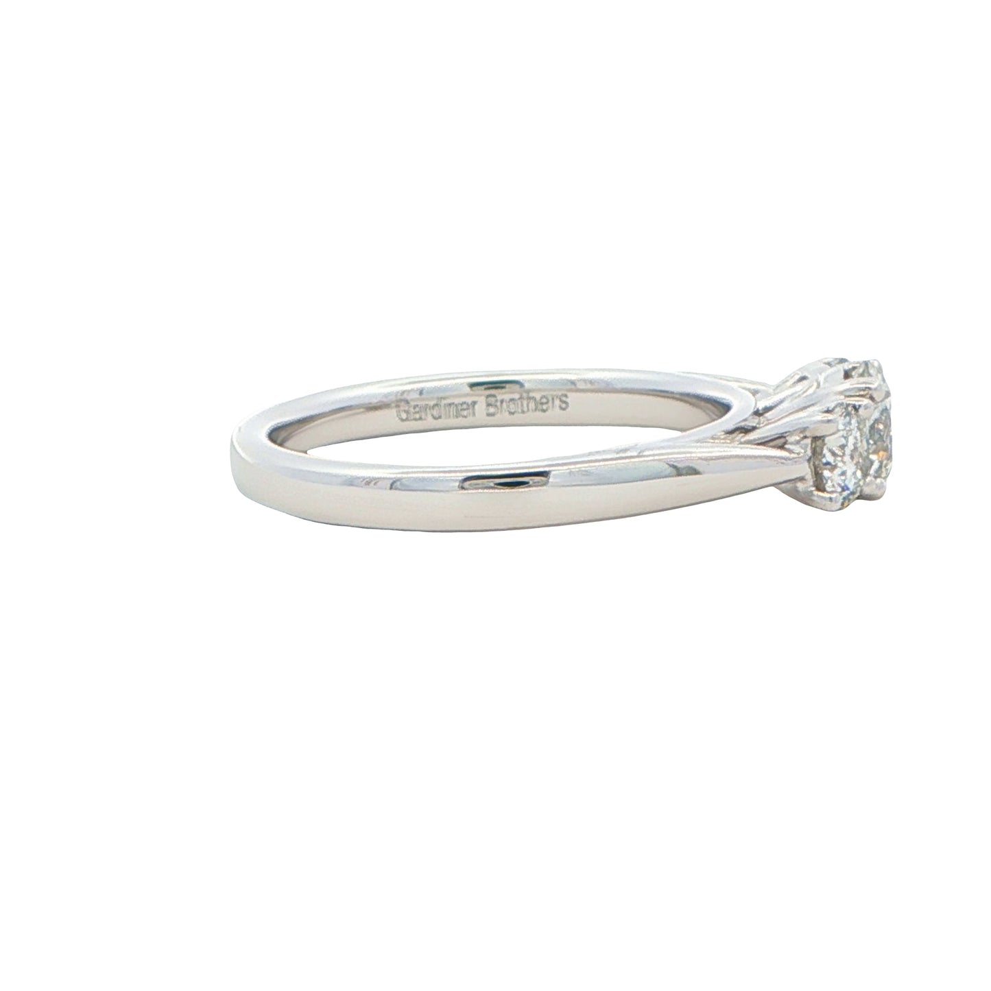 Platinum Round Brilliant Cut Diamond 3 Stone Ring - 0.70cts Gardiner Brothers