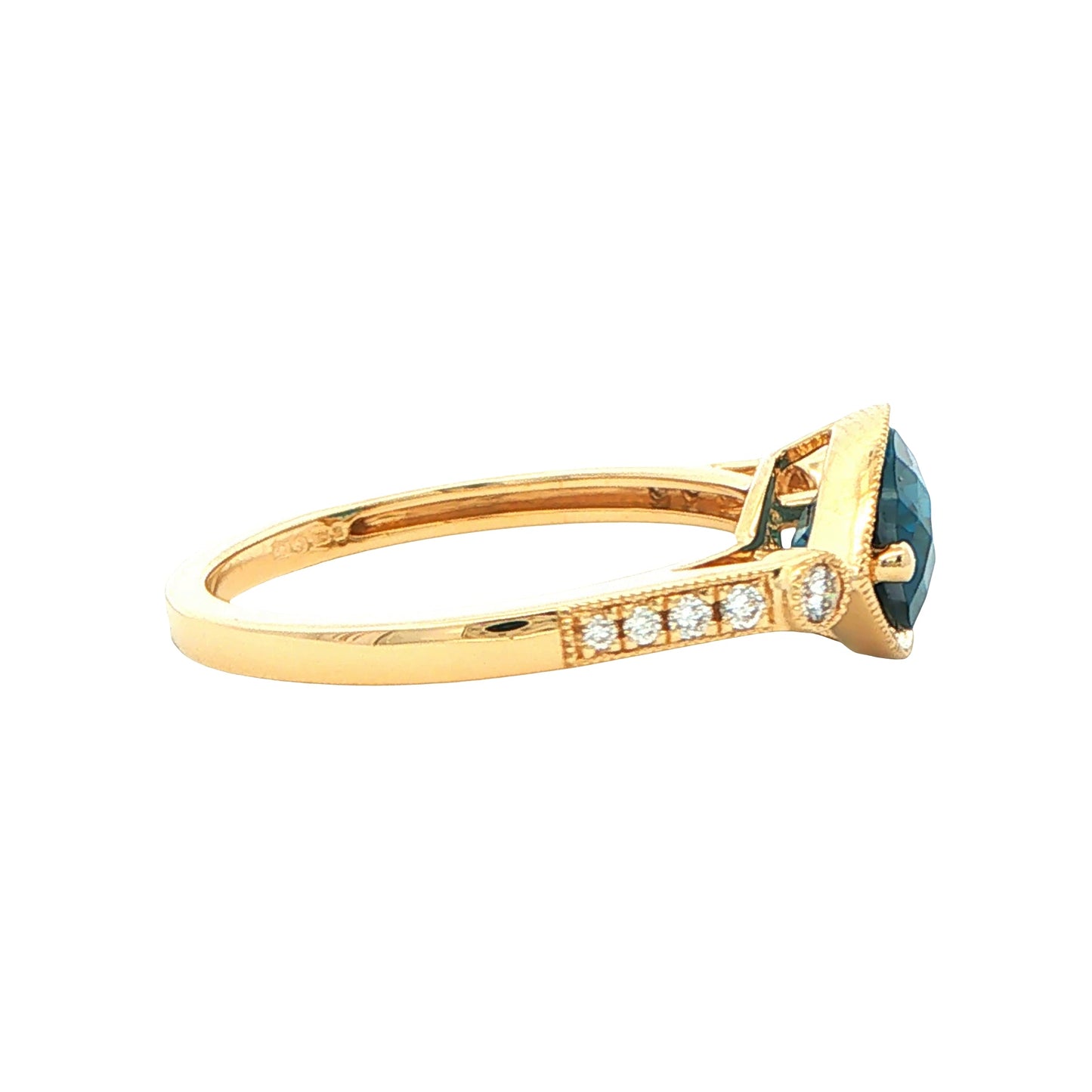 London Blue Topaz and Diamond Ring Gardiner Brothers