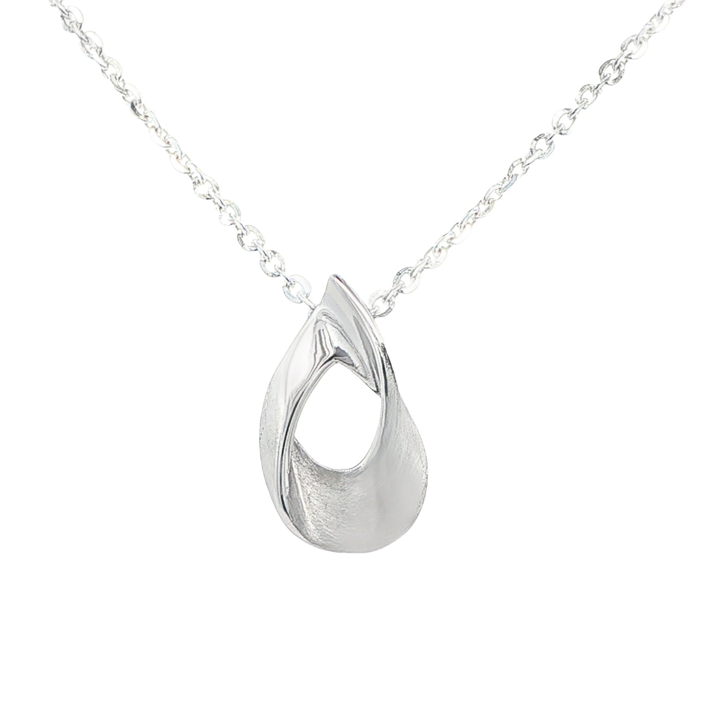 Silver Open TearDrop Shape Pendant Gardiner Brothers