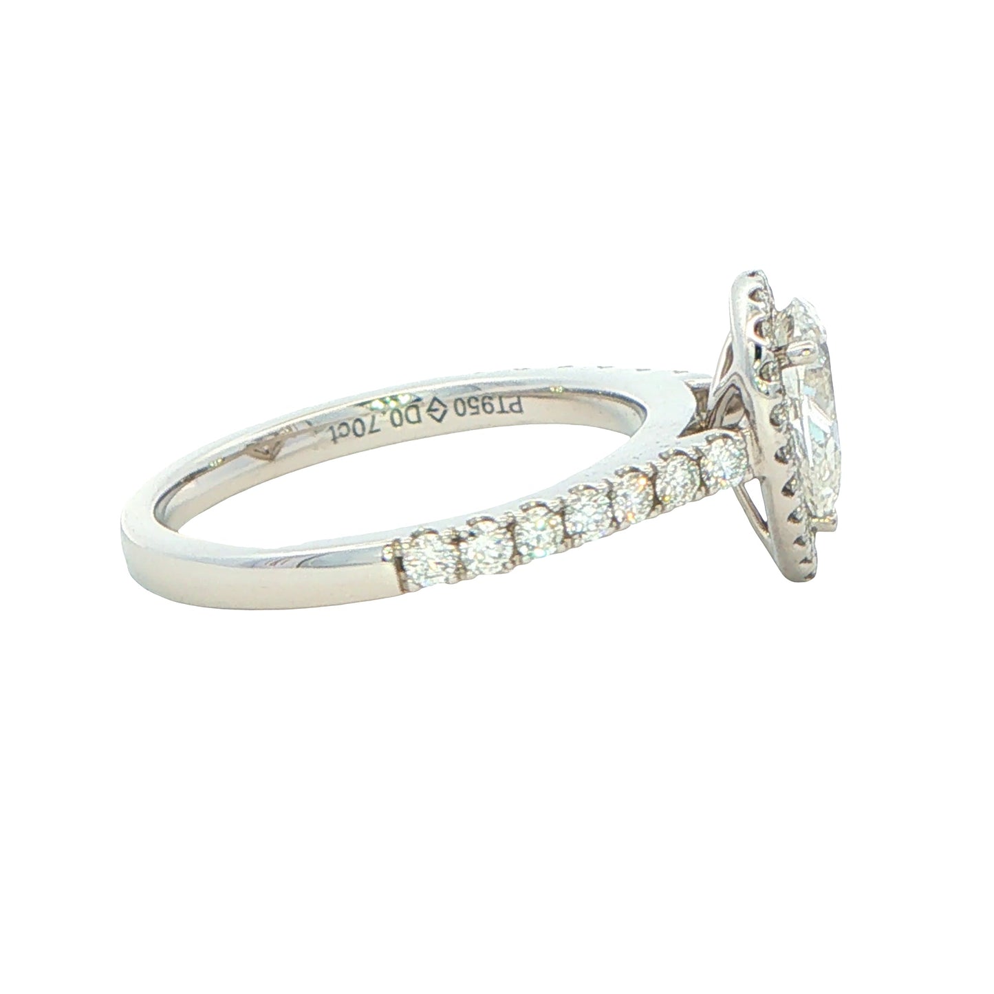 Platinum Pear shaped Aurora cut diamond halo style ring - 1.08cts Gardiner Brothers