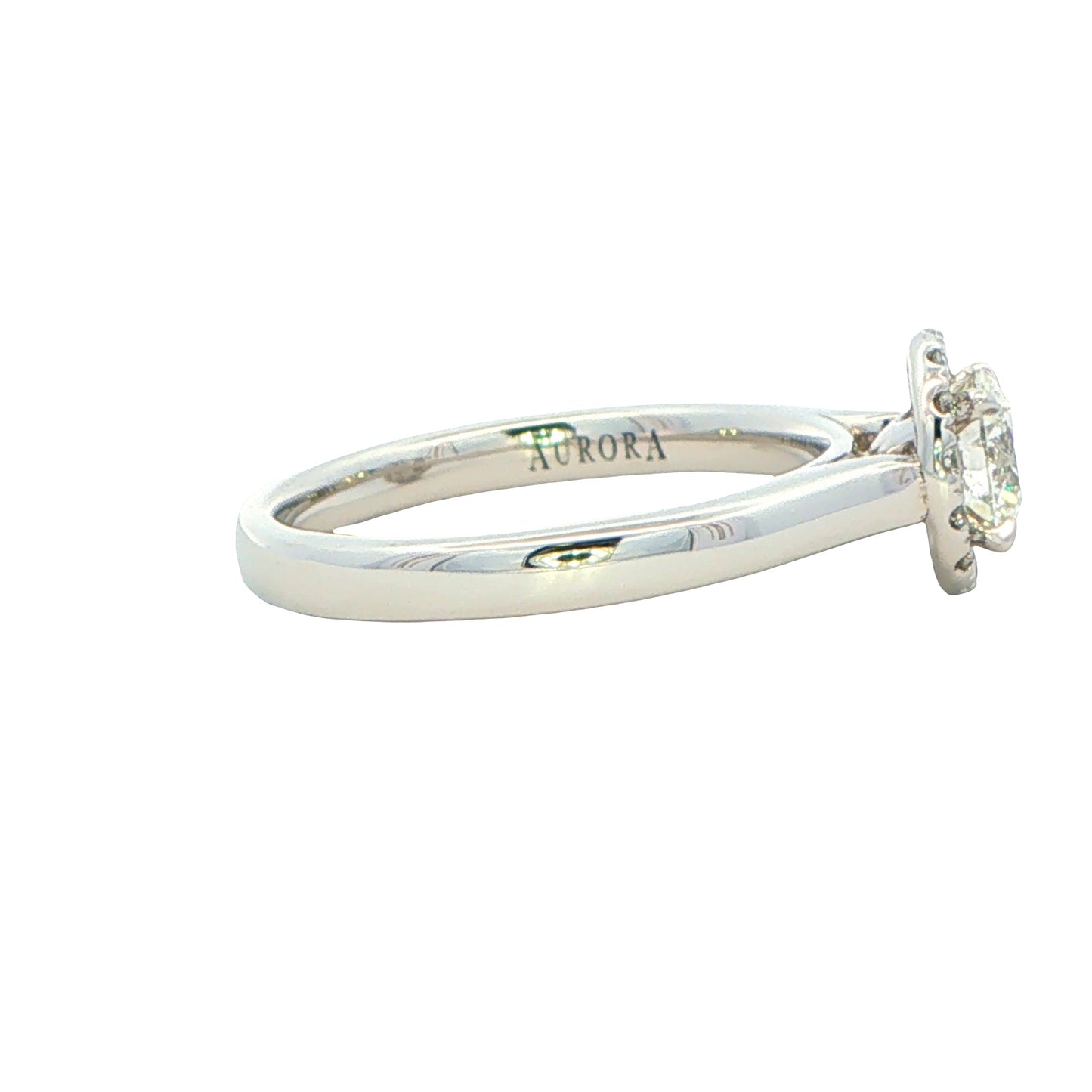 Platinum Aurora Cut Diamond Halo Ring - 0.70cts Gardiner Brothers