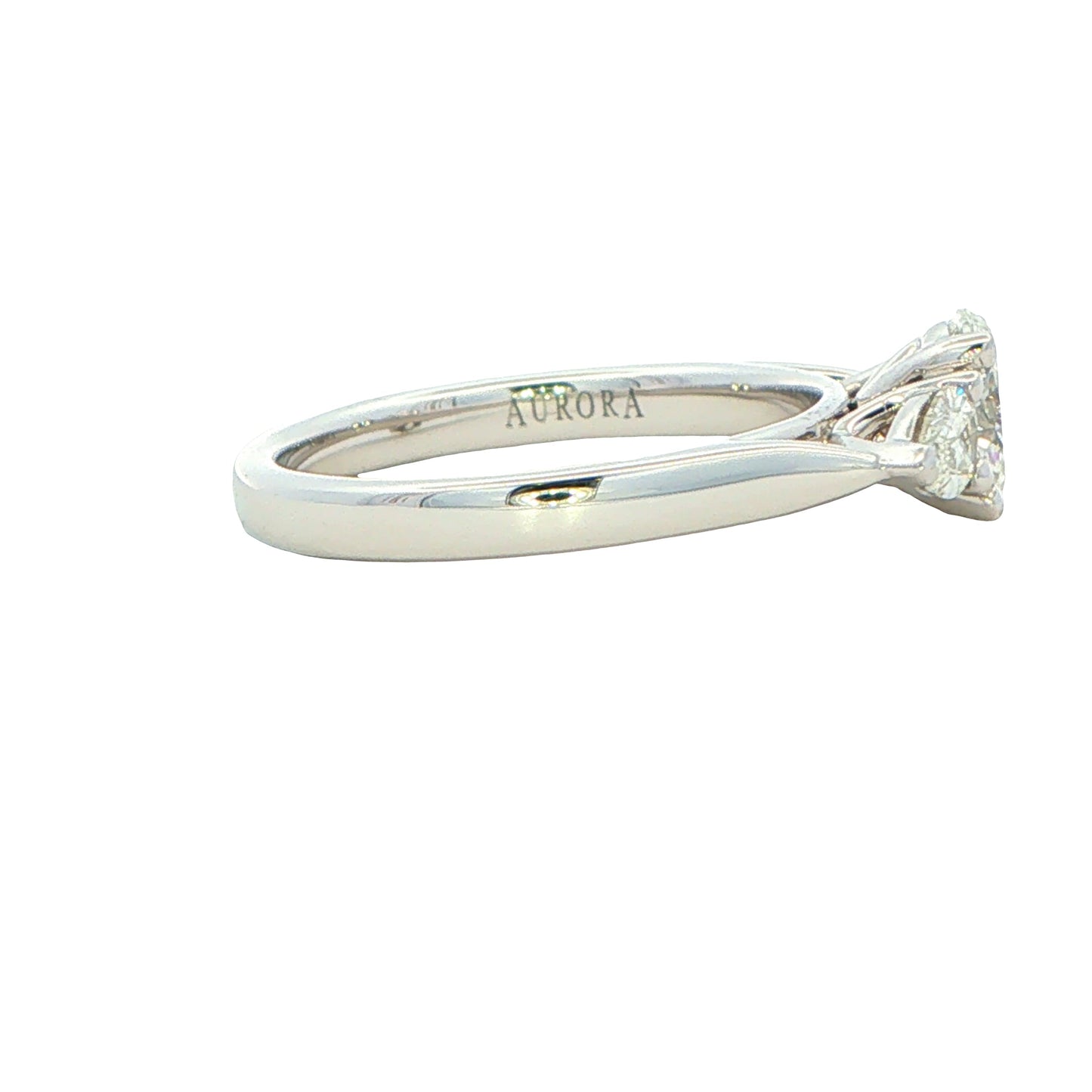 Platinum Aurora Oval and Pear Shaped Diamond 3 Stone ring - 1.00cts Gardiner Brothers