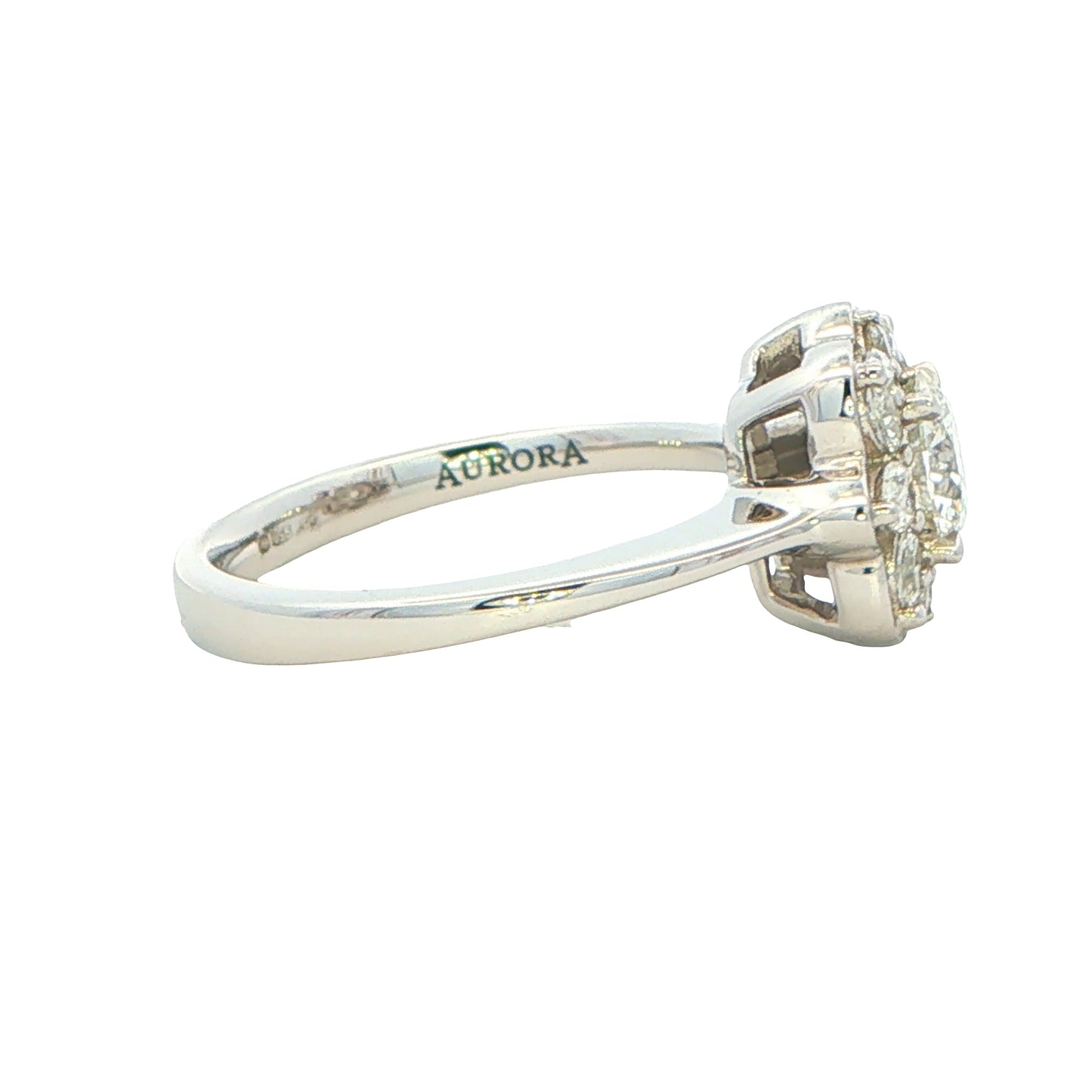 Platinum Aurora Cut Diamond Cluster Style Ring - 1.07cts Gardiner Brothers