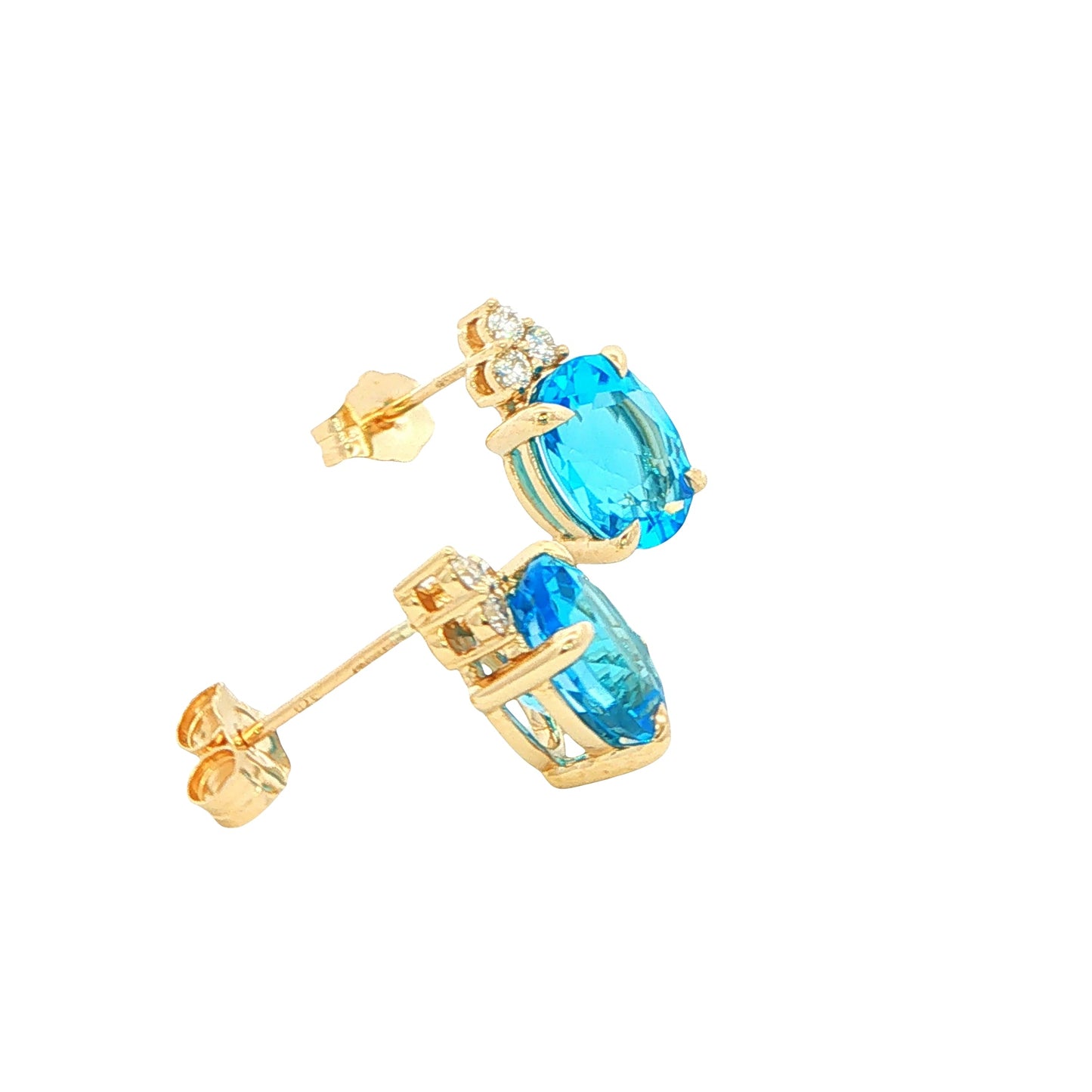 Topaz and Diamond Tiara Style Earrings Gardiner Brothers