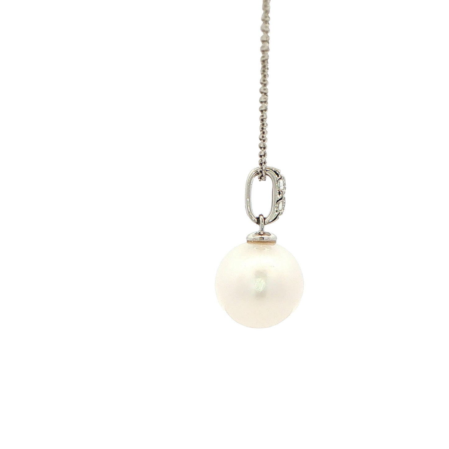 White Gold Pearl and Diamond Pendant Gardiner Brothers