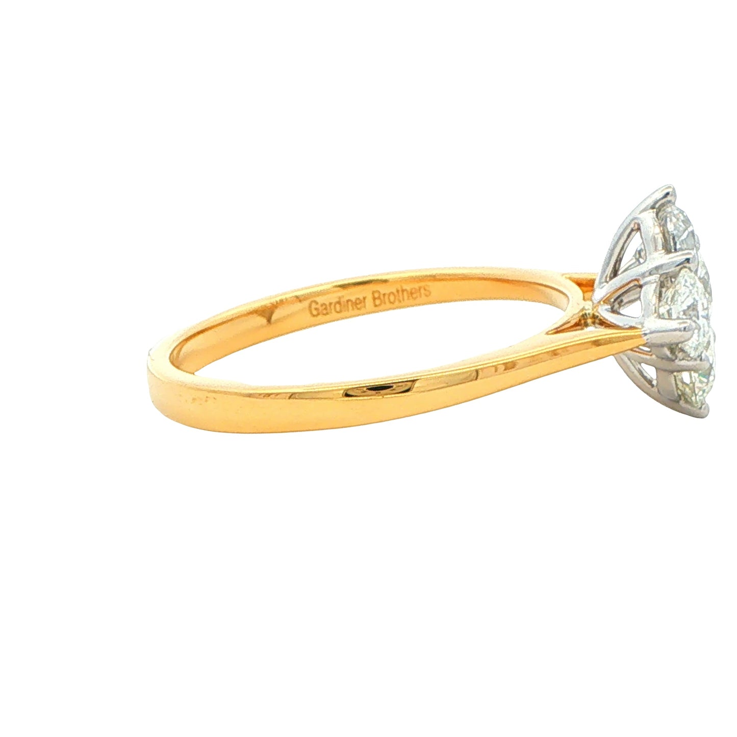Yellow Gold Round Brilliant Cut Diamond 4 Stone Cluster Style Ring - 1.31cts Gardiner Brothers
