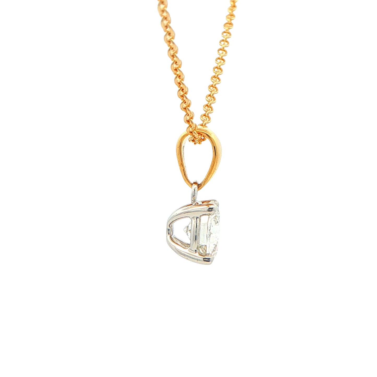 Lab Grown round brilliant cut diamond pendant - 1.00cts