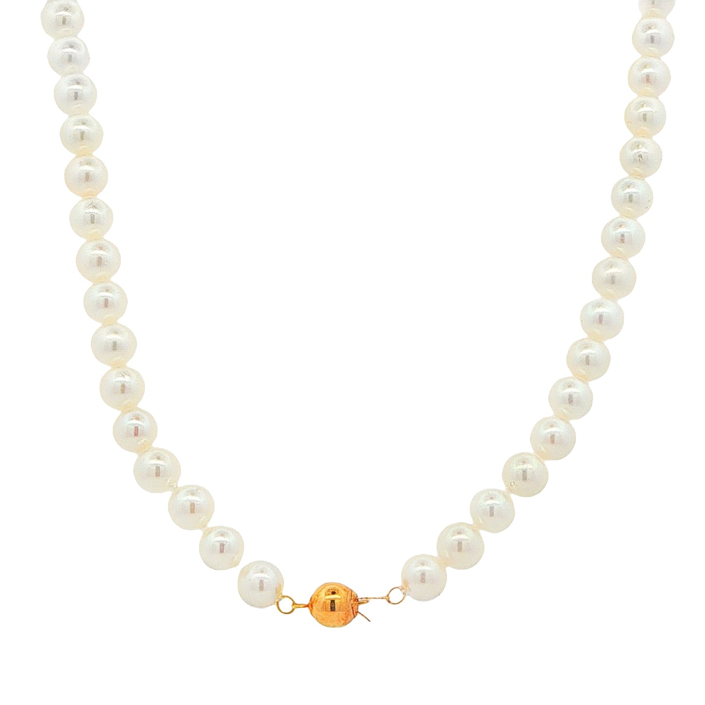 Yellow Gold Akoya String of Pearls : 6-6.5mm Gardiner Brothers