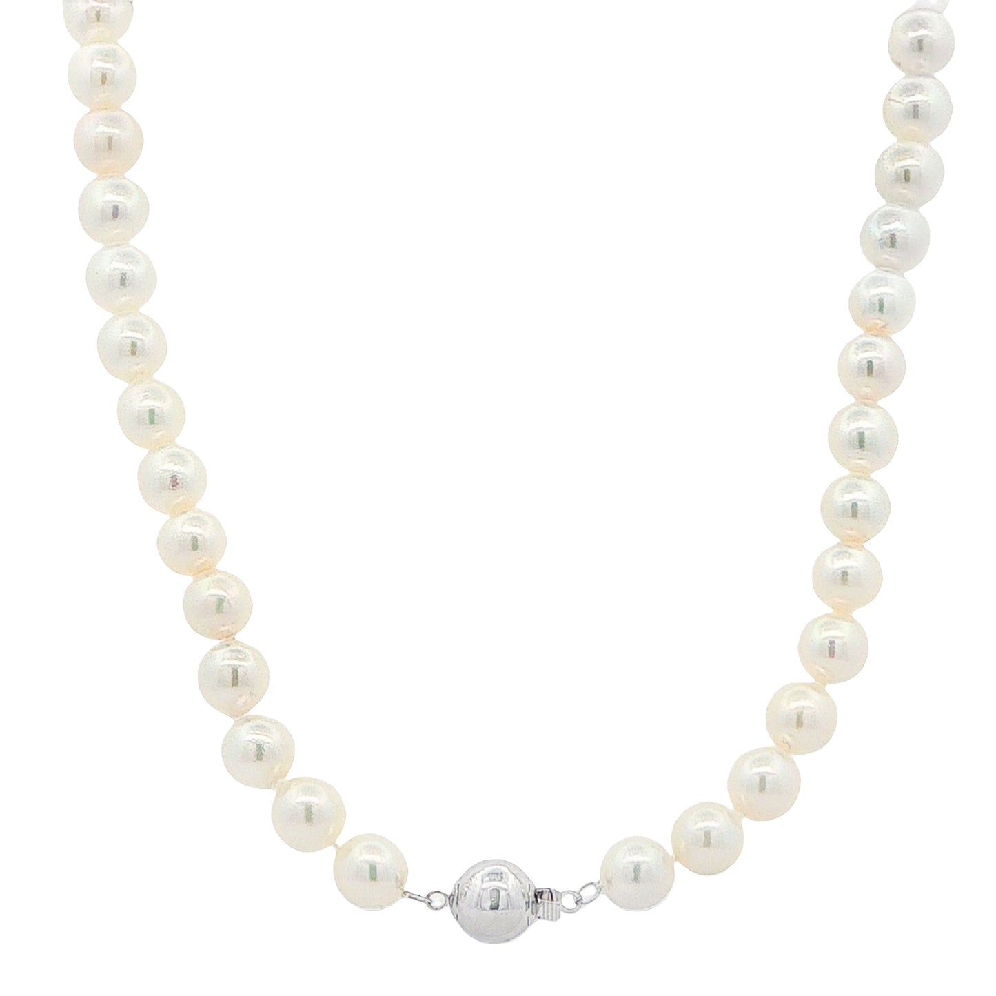 White Gold Akoya String of Pearls : 7-7.5mm