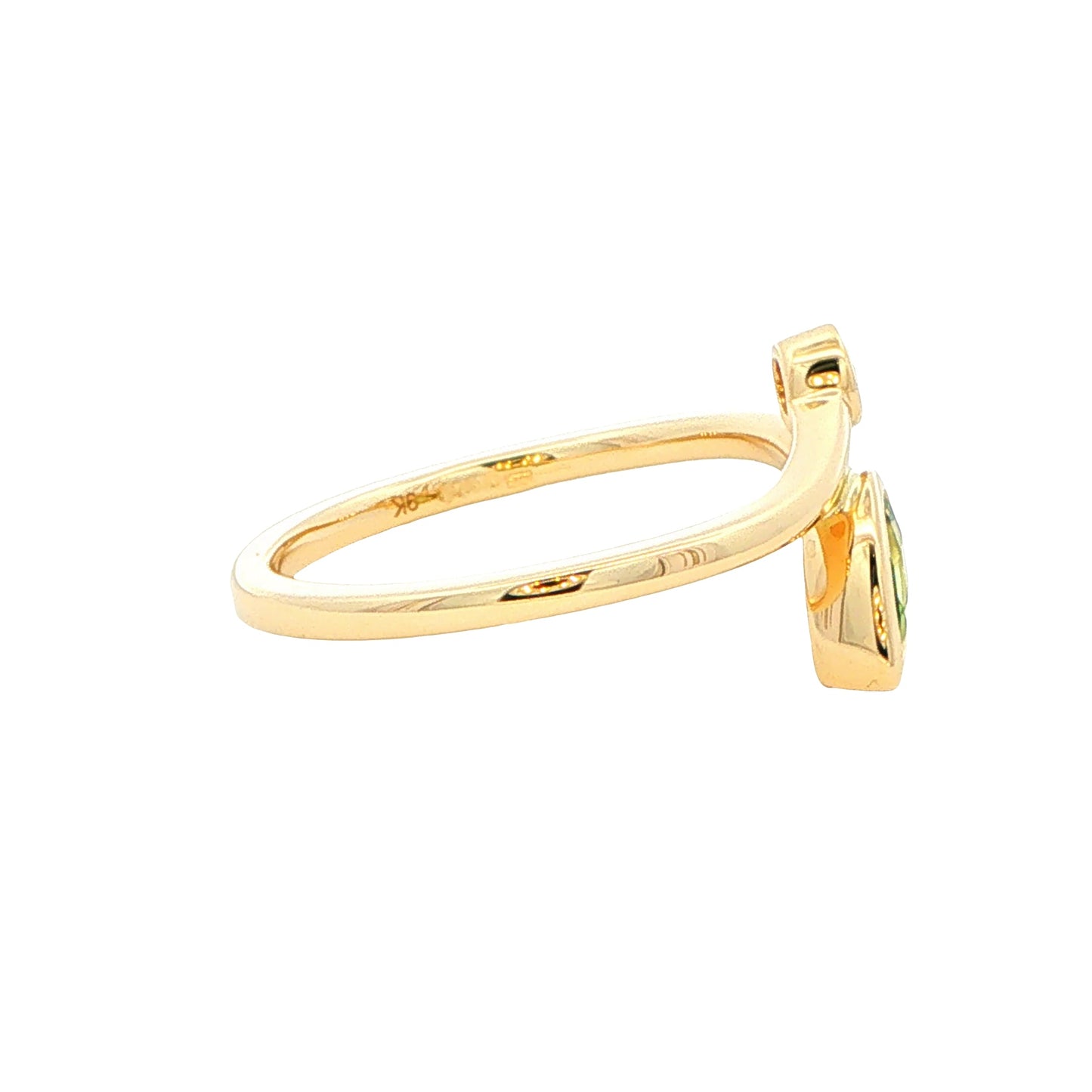 Yellow Gold Peridot and Diamond 2 Stone Ring Gardiner Brothers