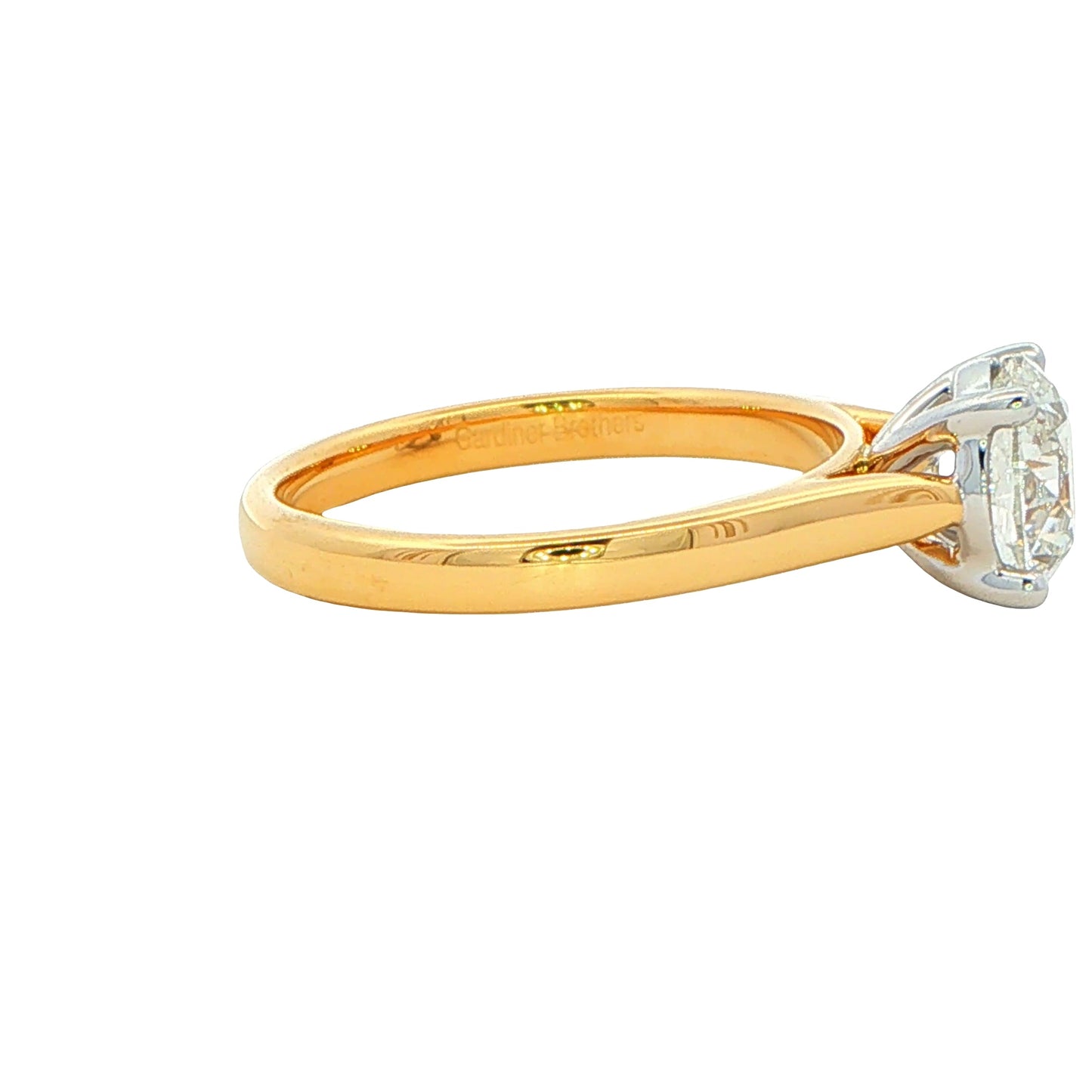 Yellow Gold Round Brilliant Cut Diamond Solitaire Ring - 1.50cts Gardiner Brothers