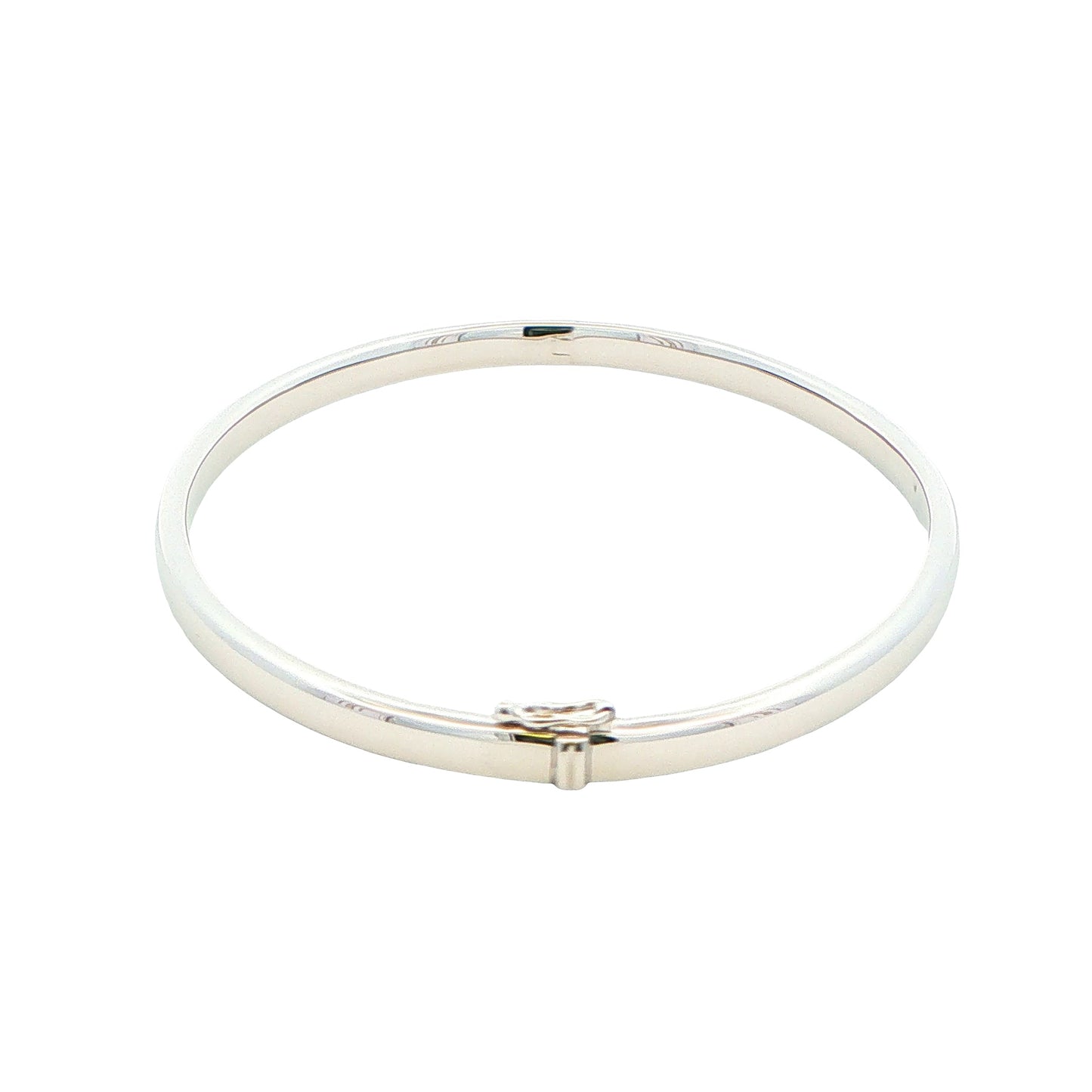 Silver 4mm Solid Bangle with a Court profile Gardiner Brothers