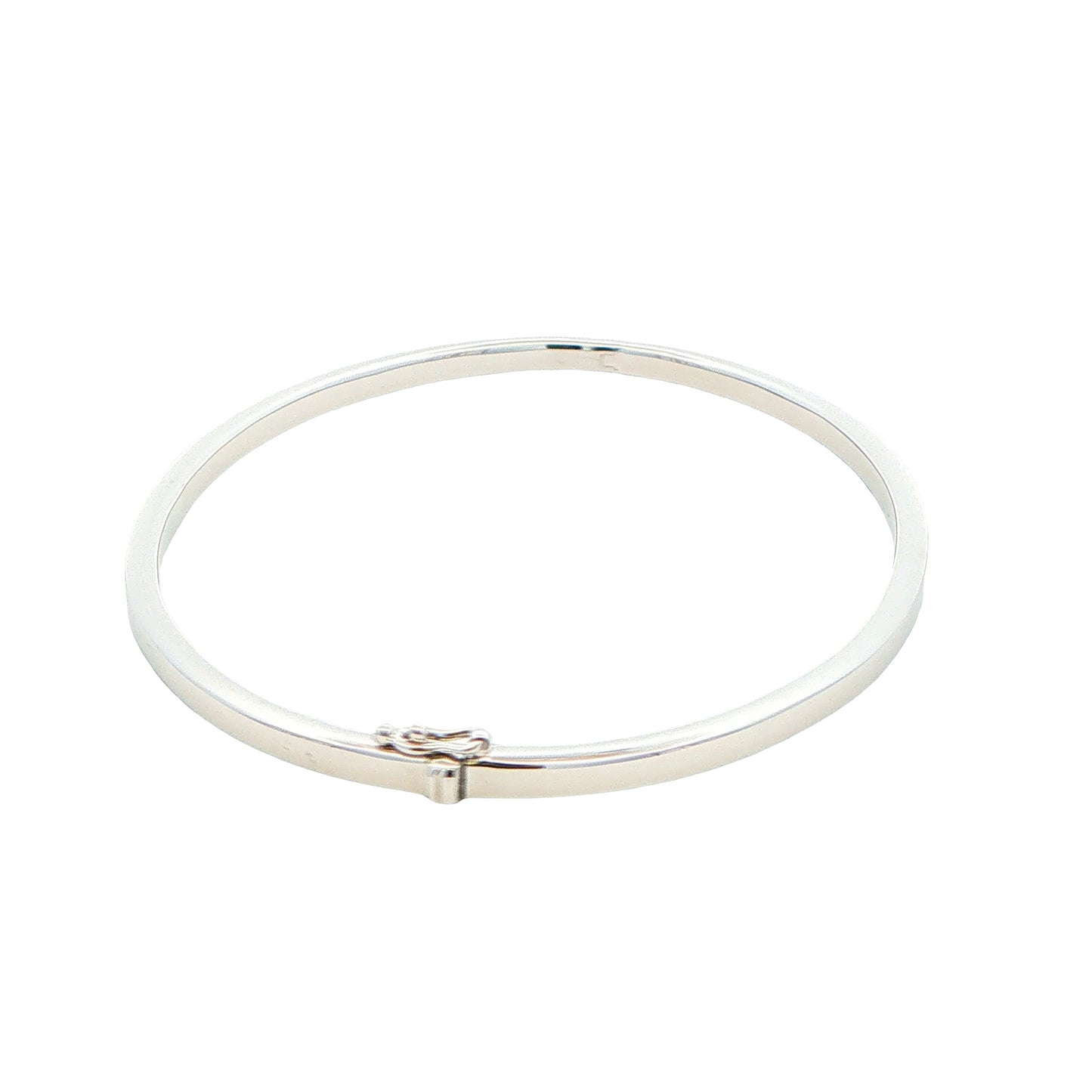 Silver 3mm Solid bangle in a flat profile with rounded edges Gardiner Brothers