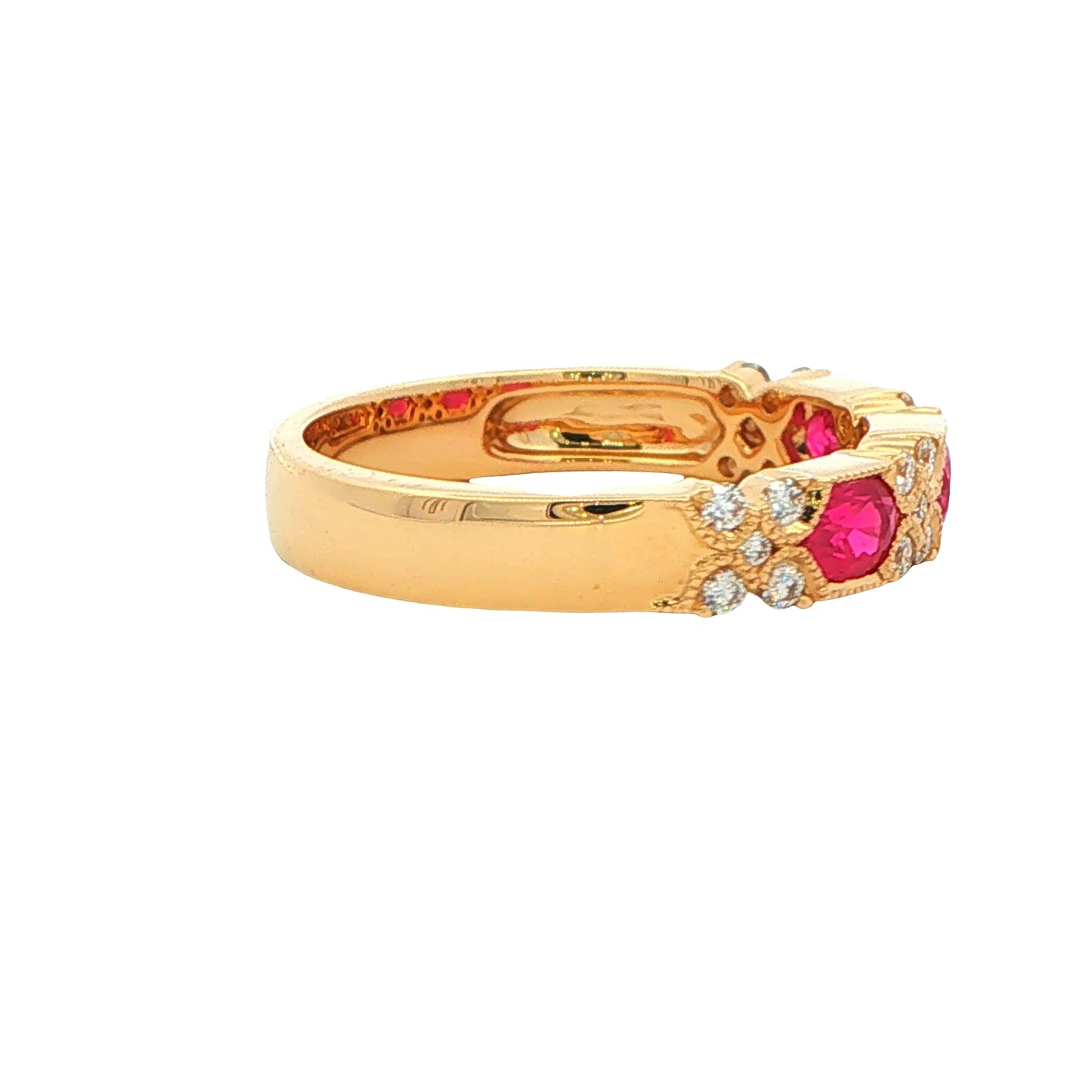 Ruby and Diamond Vintage Style Eternity Ring Gardiner Brothers