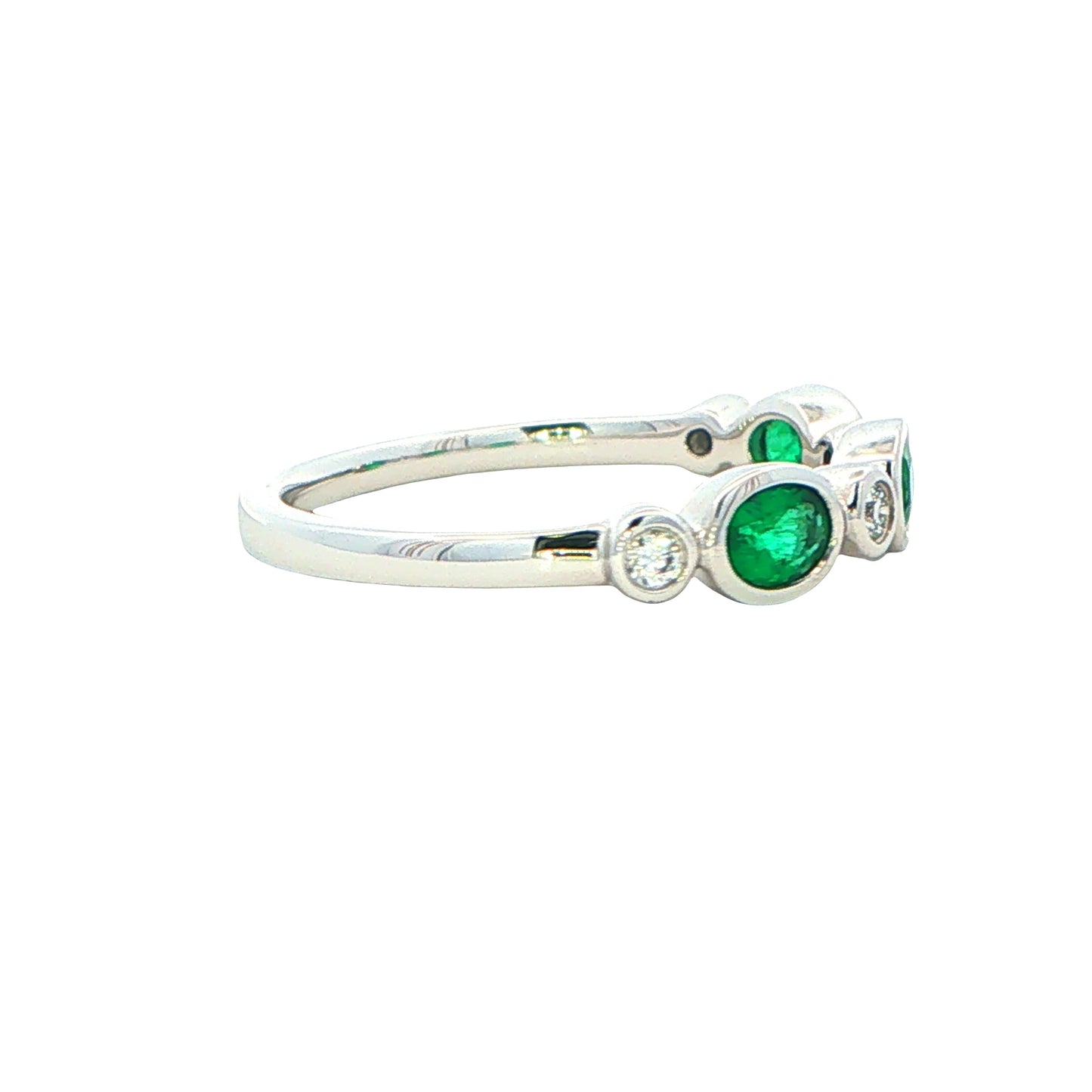 Emerald and Diamond 7 Stone Dress Ring Gardiner Brothers