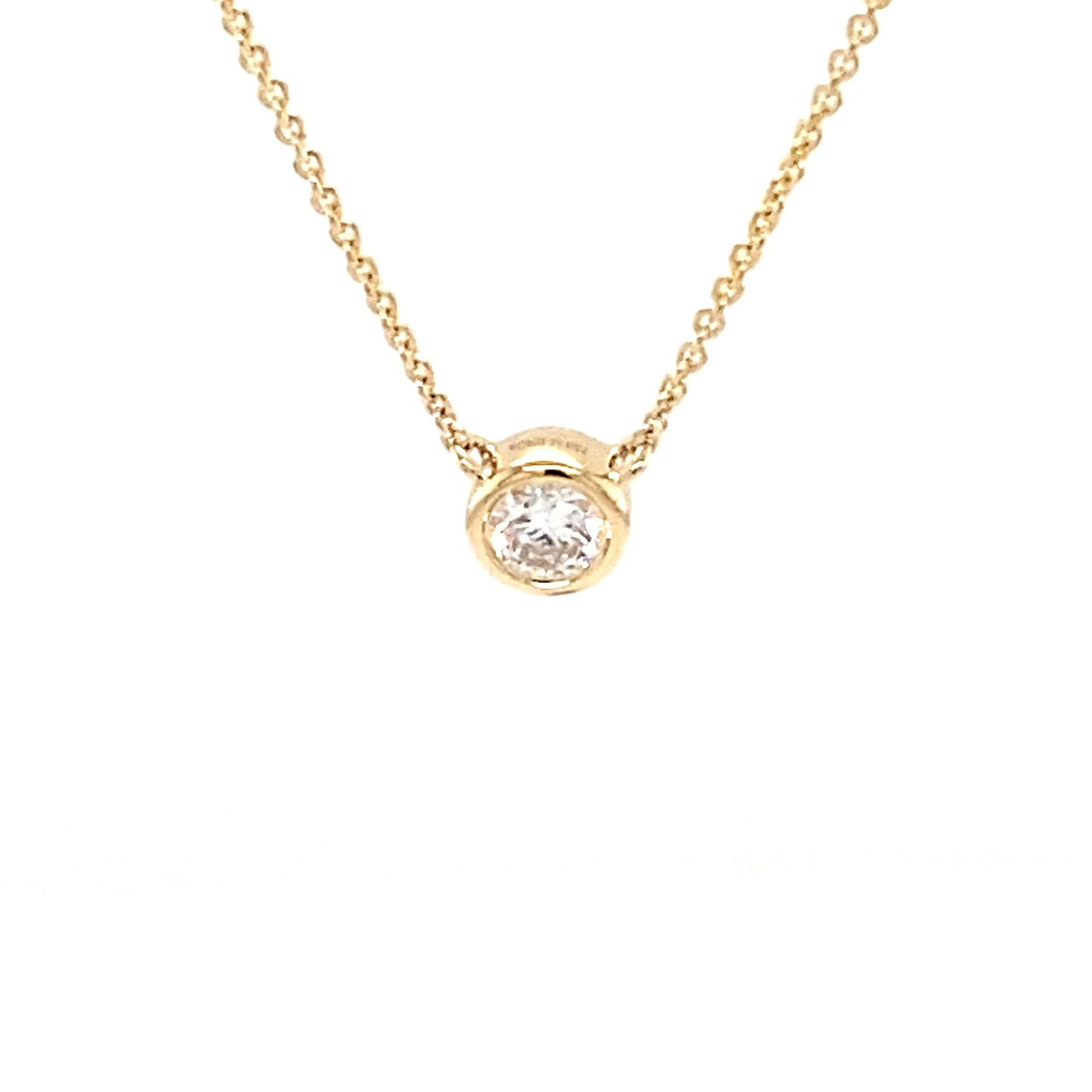 Round Brilliant Cut Diamond Rub-Over Style Pendant - 0.15cts Gardiner Brothers