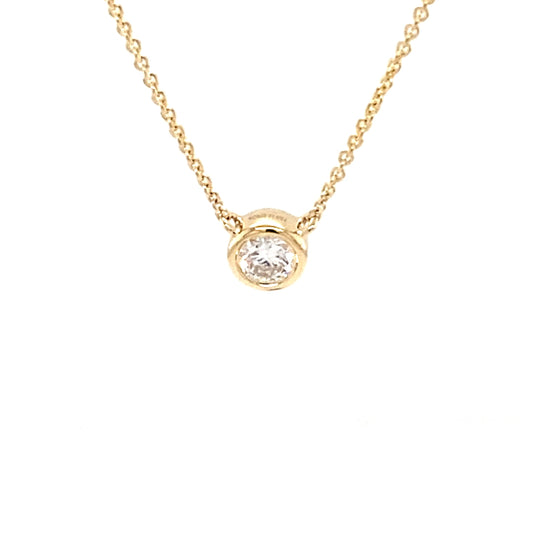 Round Brilliant Cut Diamond Rub-Over Style Pendant - 0.15cts  Gardiner Brothers