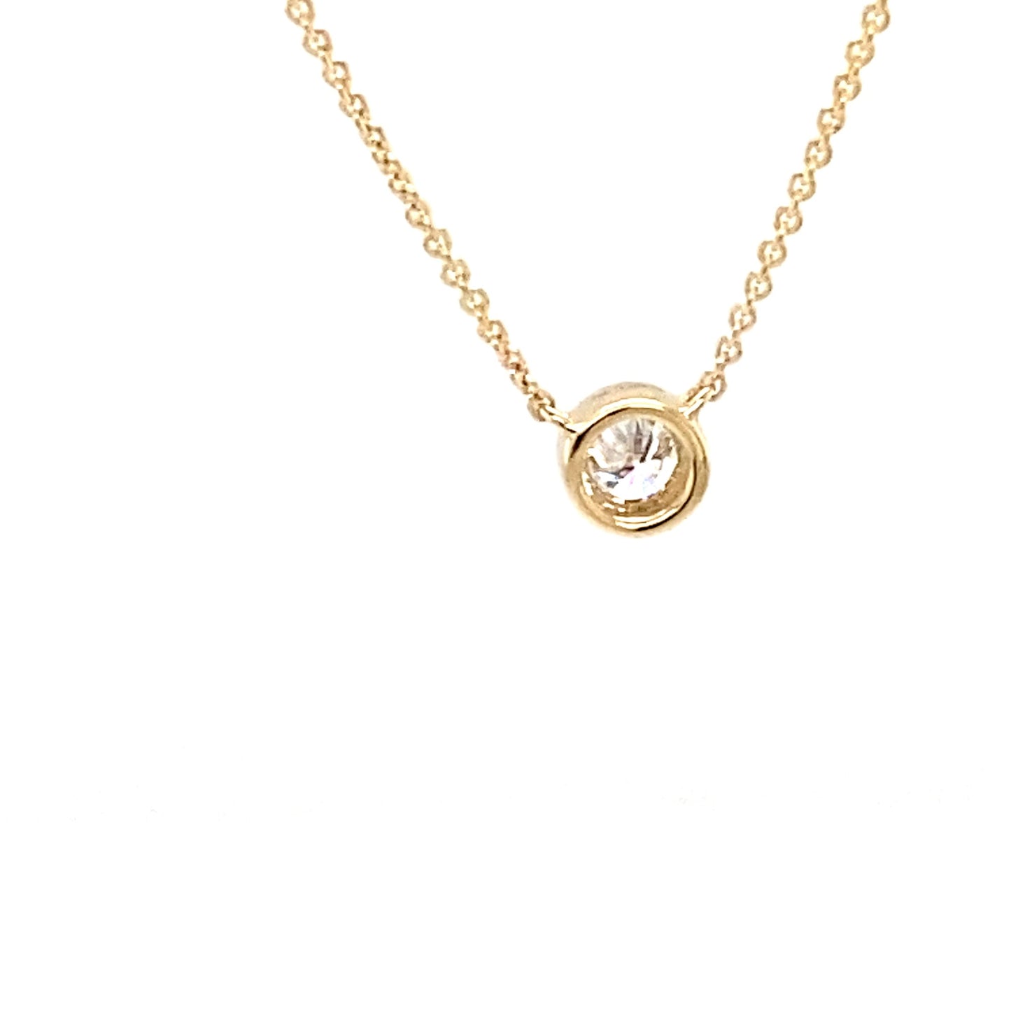 Round Brilliant Cut Diamond Rub-Over Style Pendant - 0.15cts Gardiner Brothers