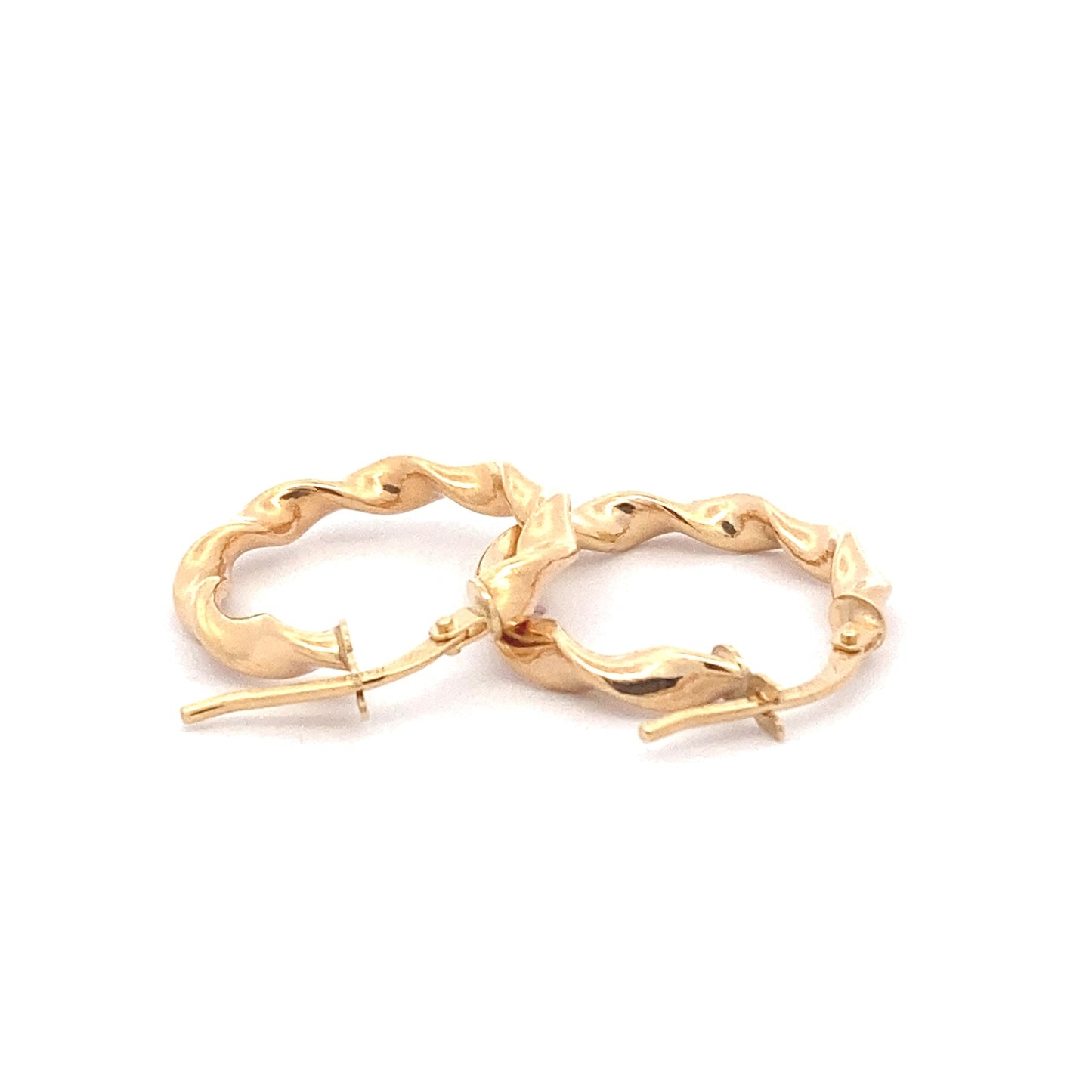 Yellow Gold Twisted Hoop Earrings Gardiner Brothers