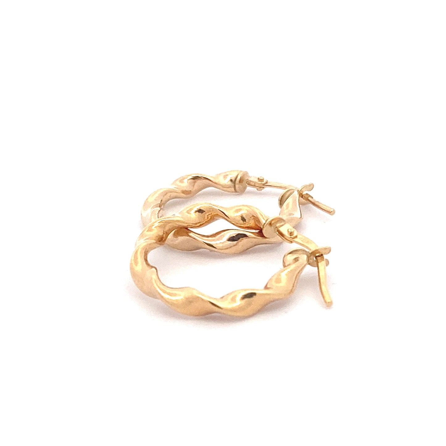 Yellow Gold Twisted Hoop Earrings Gardiner Brothers