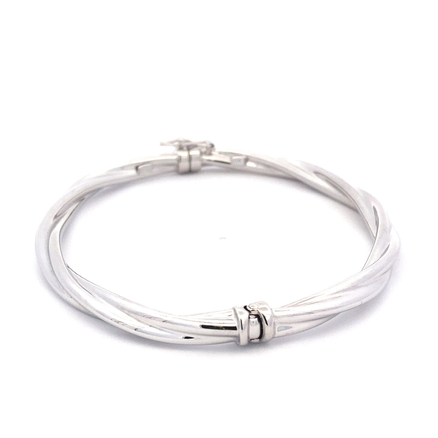 White Gold Twisted Bangle Gardiner Brothers
