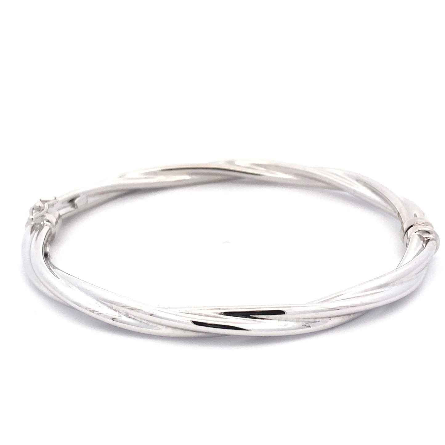 White Gold Twisted Bangle Gardiner Brothers