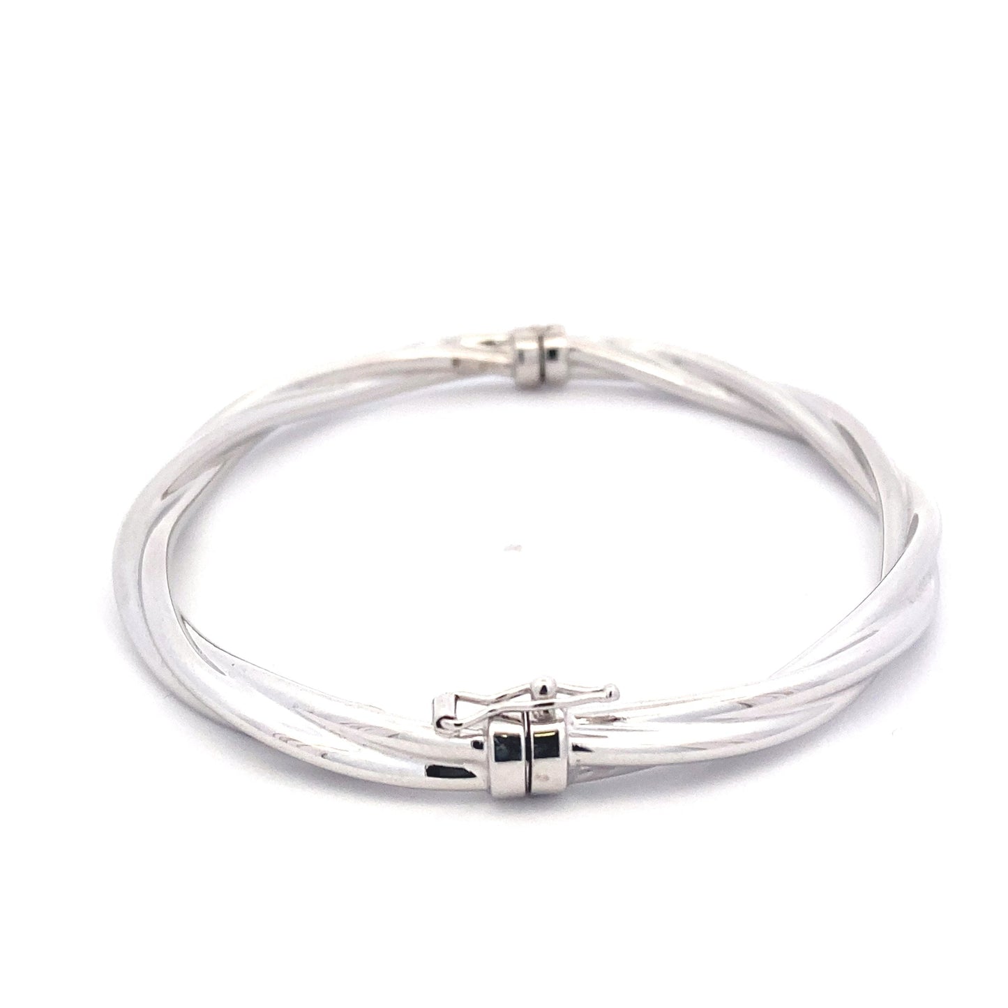 White Gold Twisted Bangle Gardiner Brothers