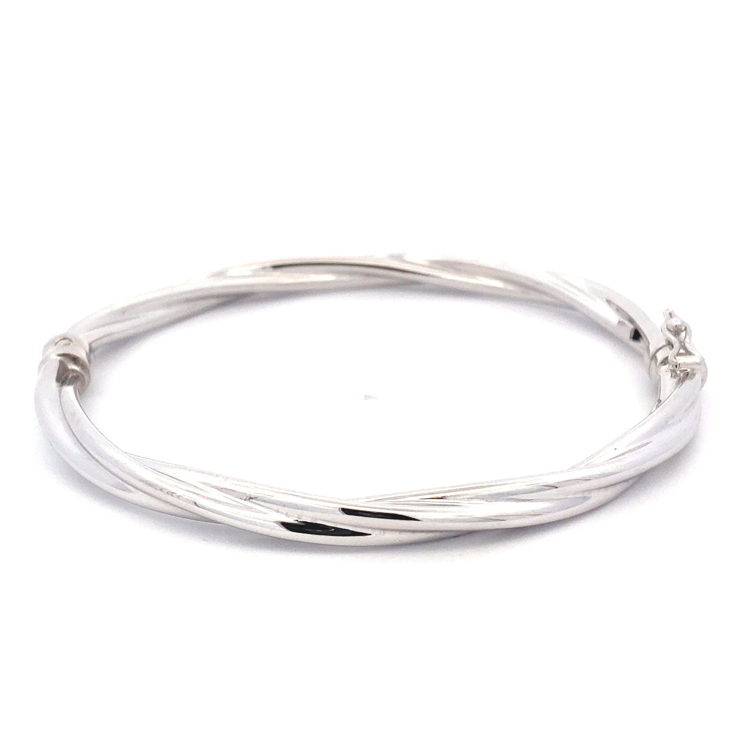 White Gold Twisted Bangle Gardiner Brothers