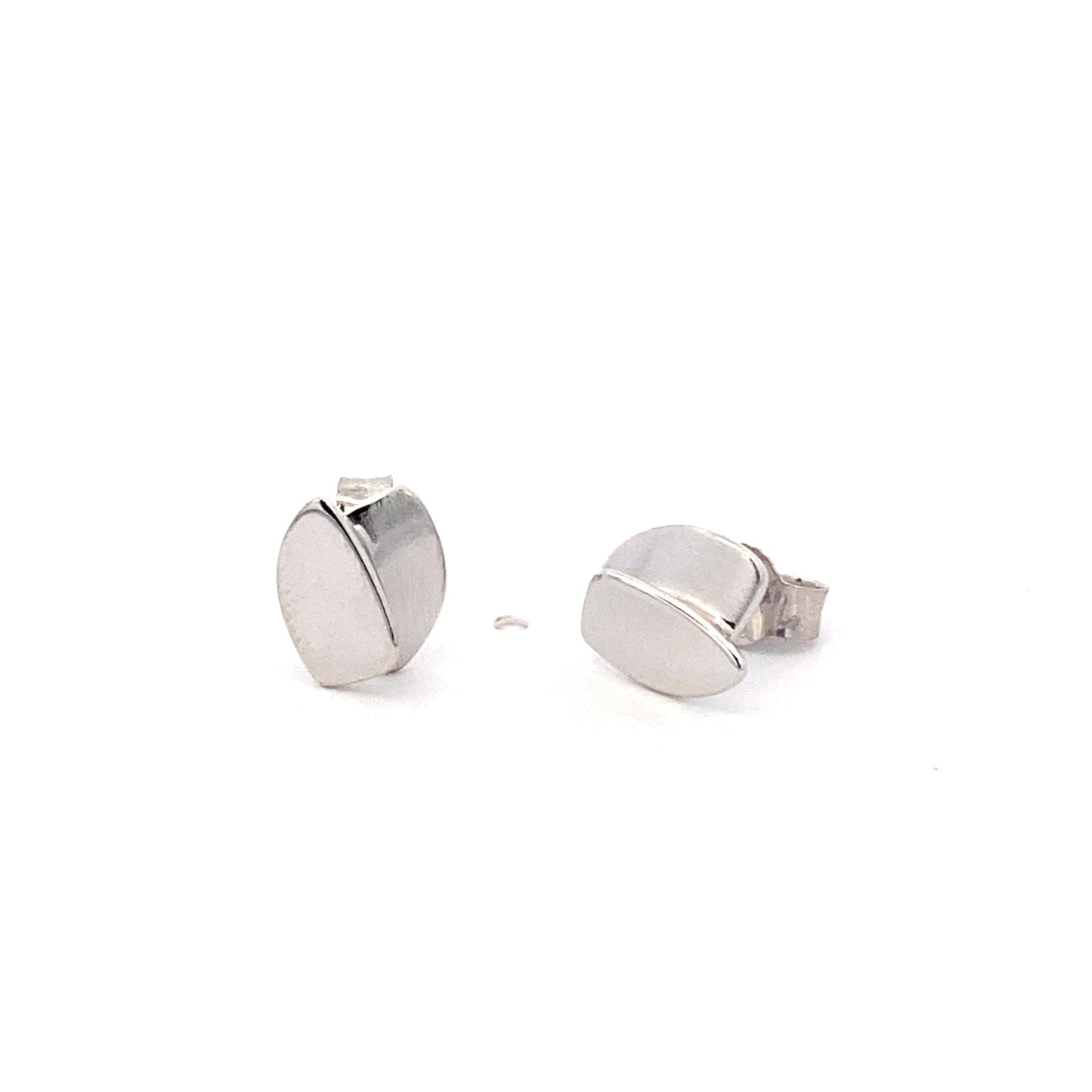 White Gold Double Shield Earrings Gardiner Brothers